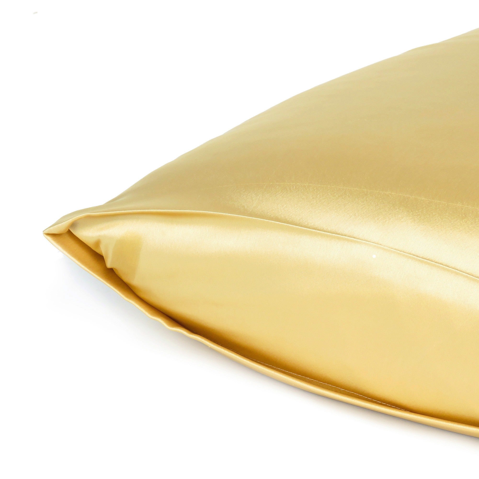 Gold Dreamy Set Of 2 Silky Satin Standard Pillowcases