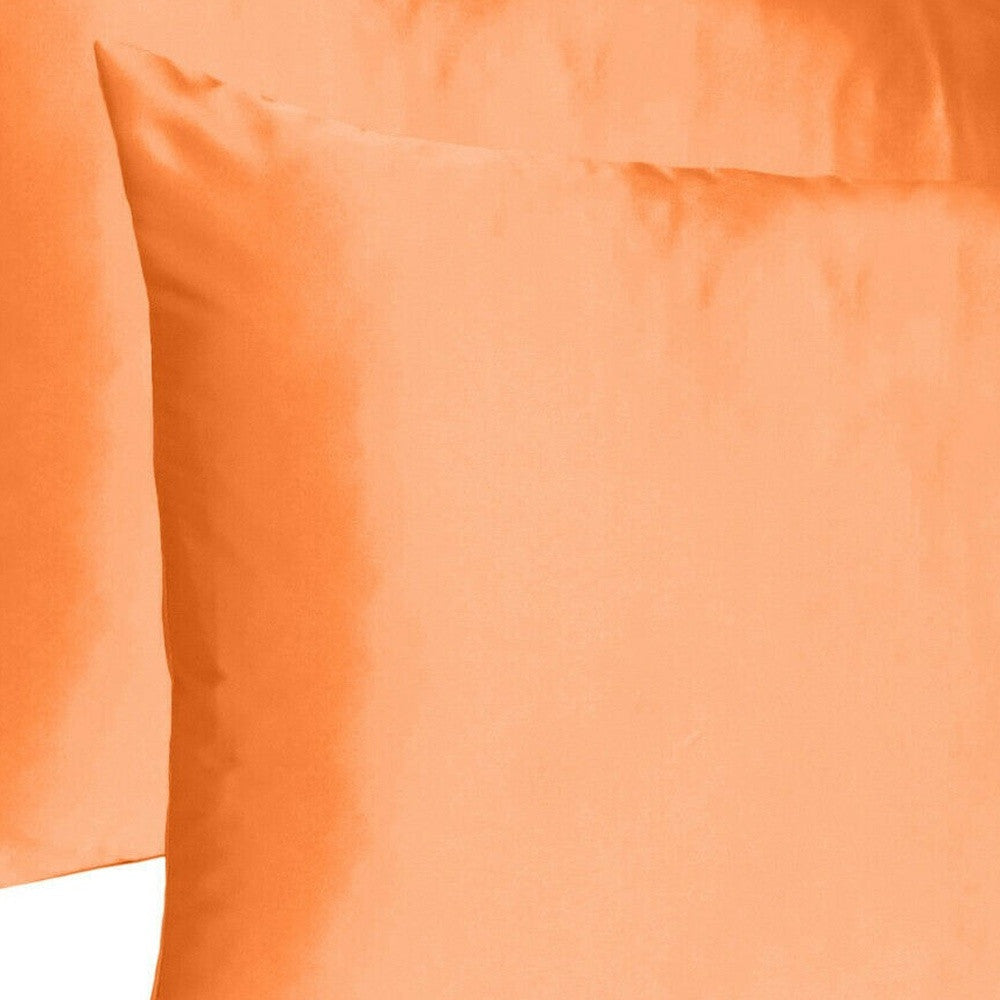 Orange Dreamy Set Of 2 Silky Satin Standard Pillowcases