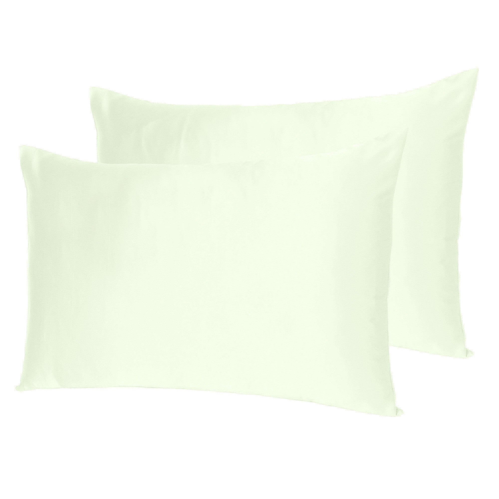 Ivory Dreamy Set Of 2 Silky Satin Standard Pillowcases