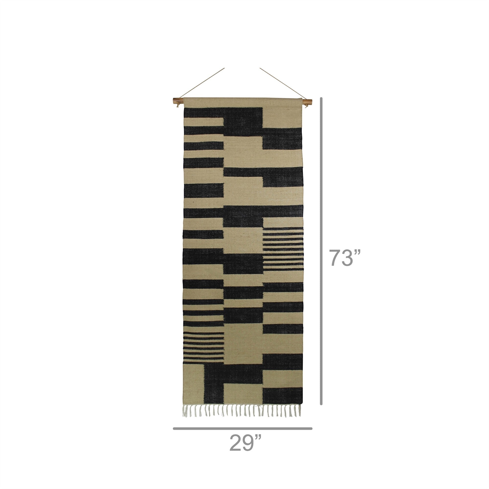 Black And Beige Jute Wall Hanging