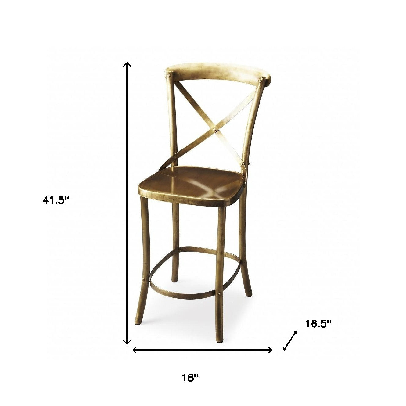 24" Gold Iron Bar Chair