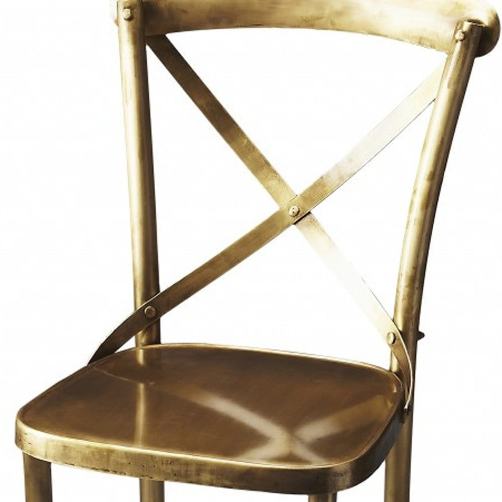 24" Gold Iron Bar Chair