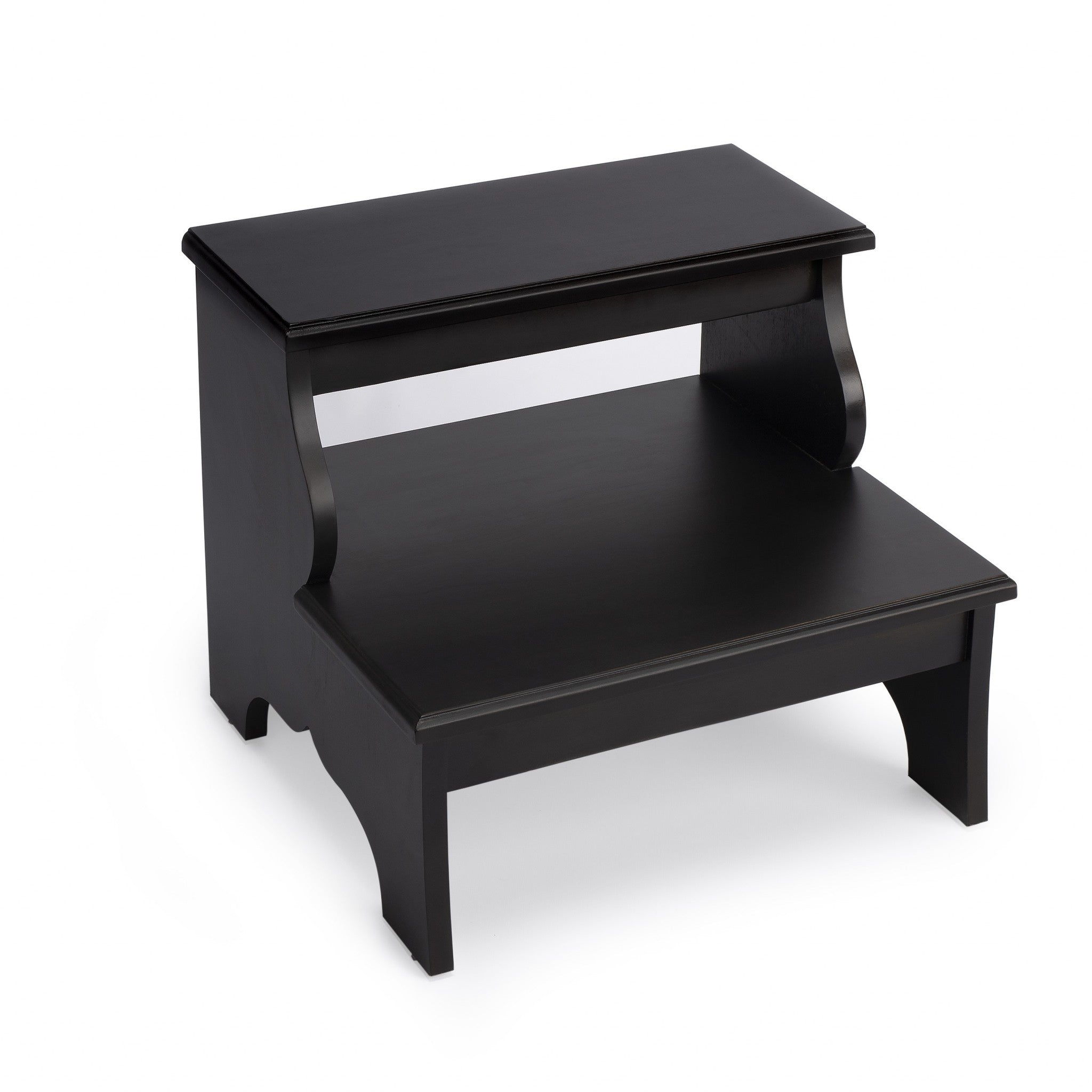 18" Dark Brown Wood Step Stool