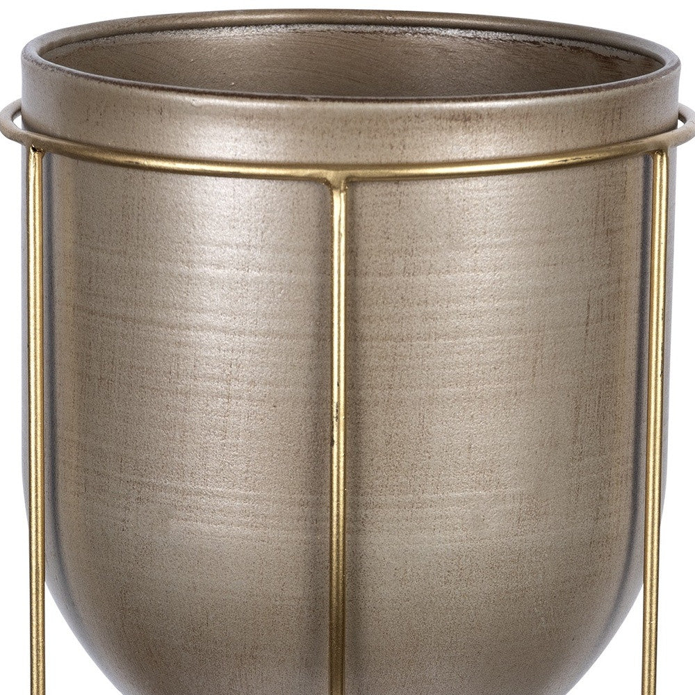Bronze And Gold Metal Plant Pot