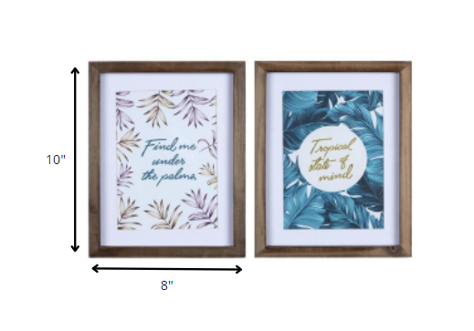 Set Of Two Palm Themed Framed Wall Art