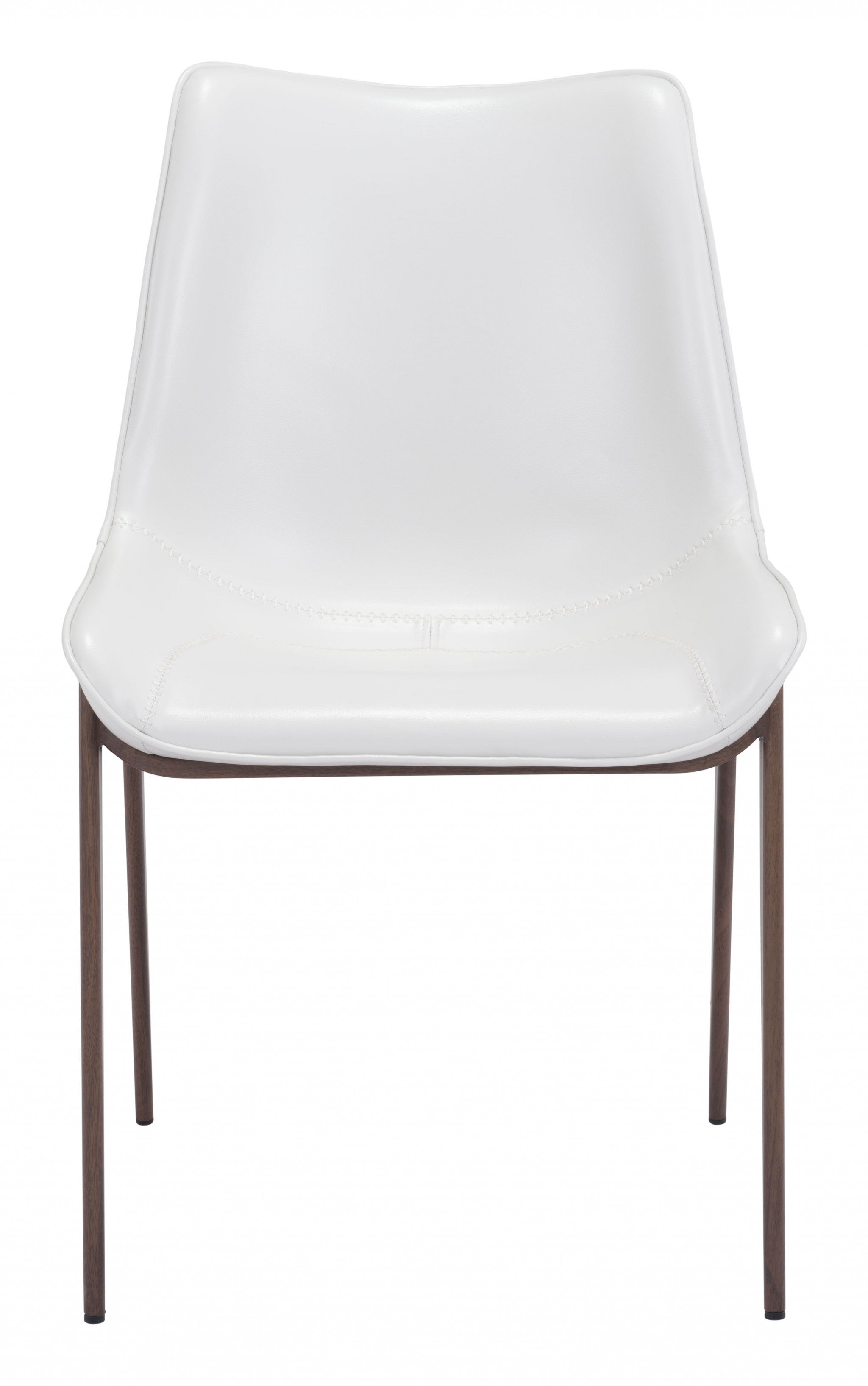 Stich White Faux Leather Side or Dining Chairs Set of 2 Chairs