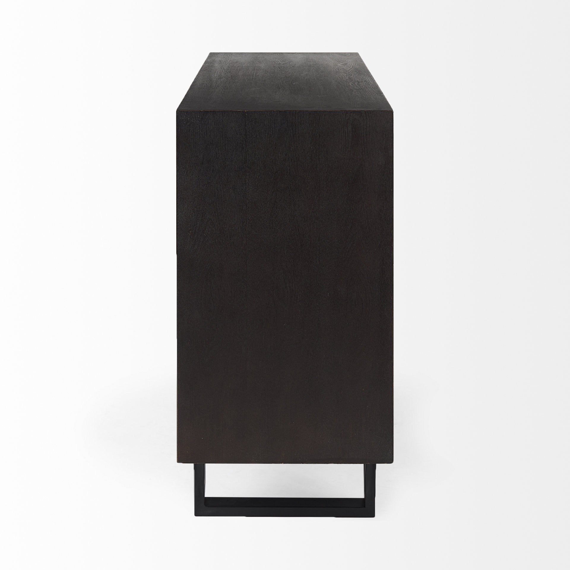 Contemporary Dark Oval Accent Cabinet