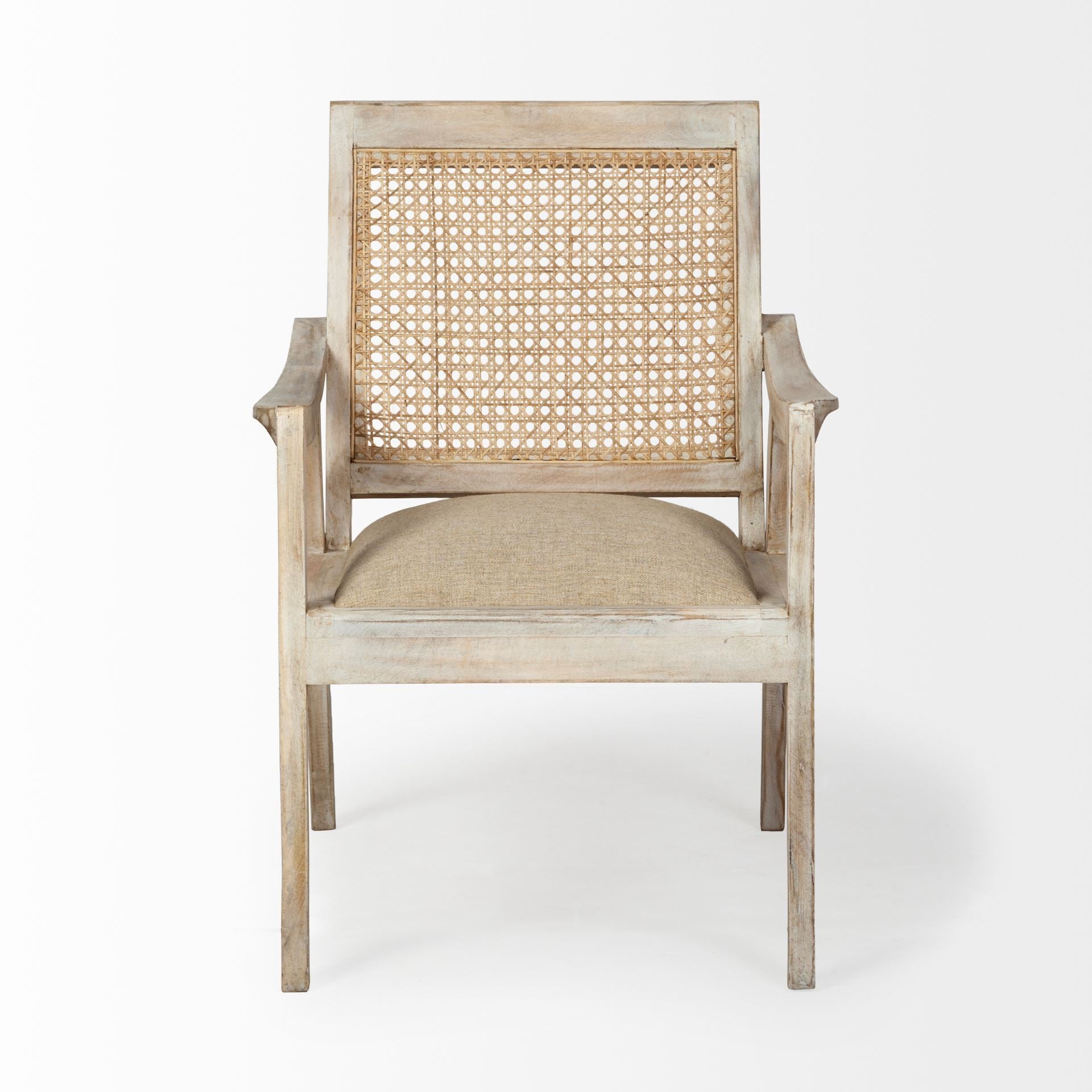 Wooden Chair With Cane Mesh Backrest