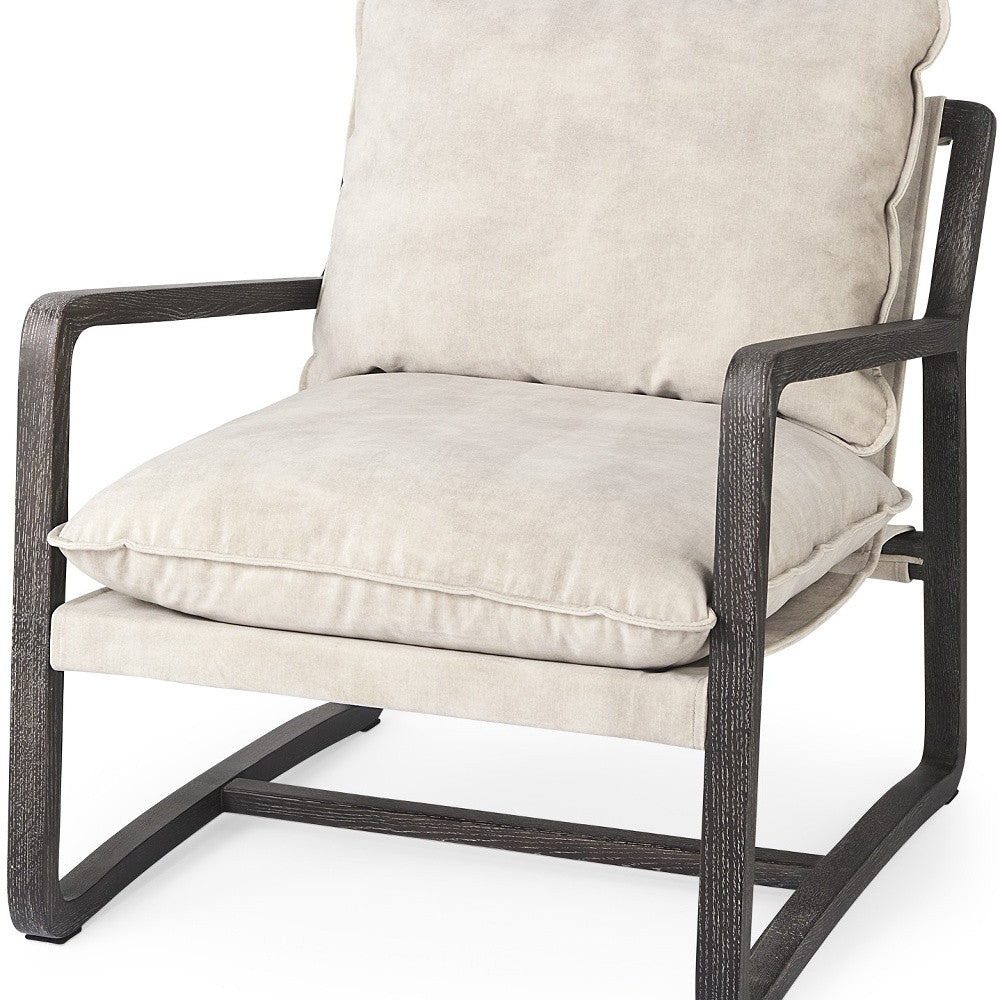 Modern Rustic Cozy Black And Cream Accent Chair