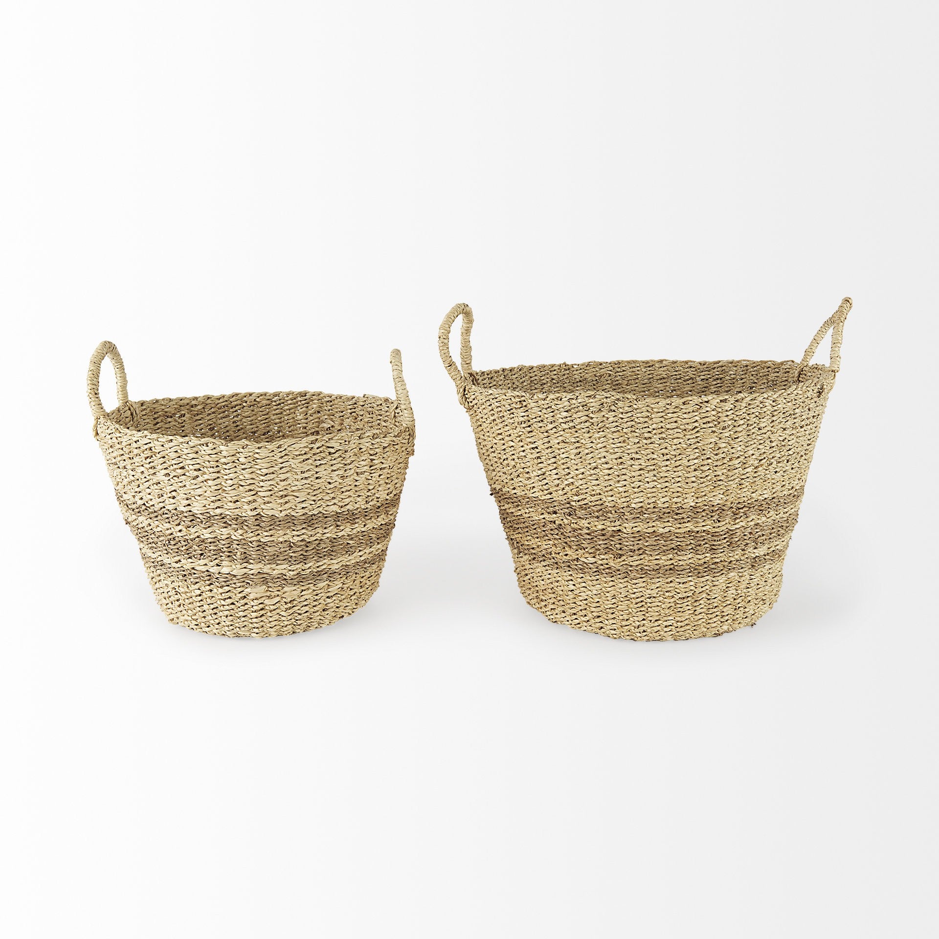 Set Of Two Detailed Wicker Storage Baskets
