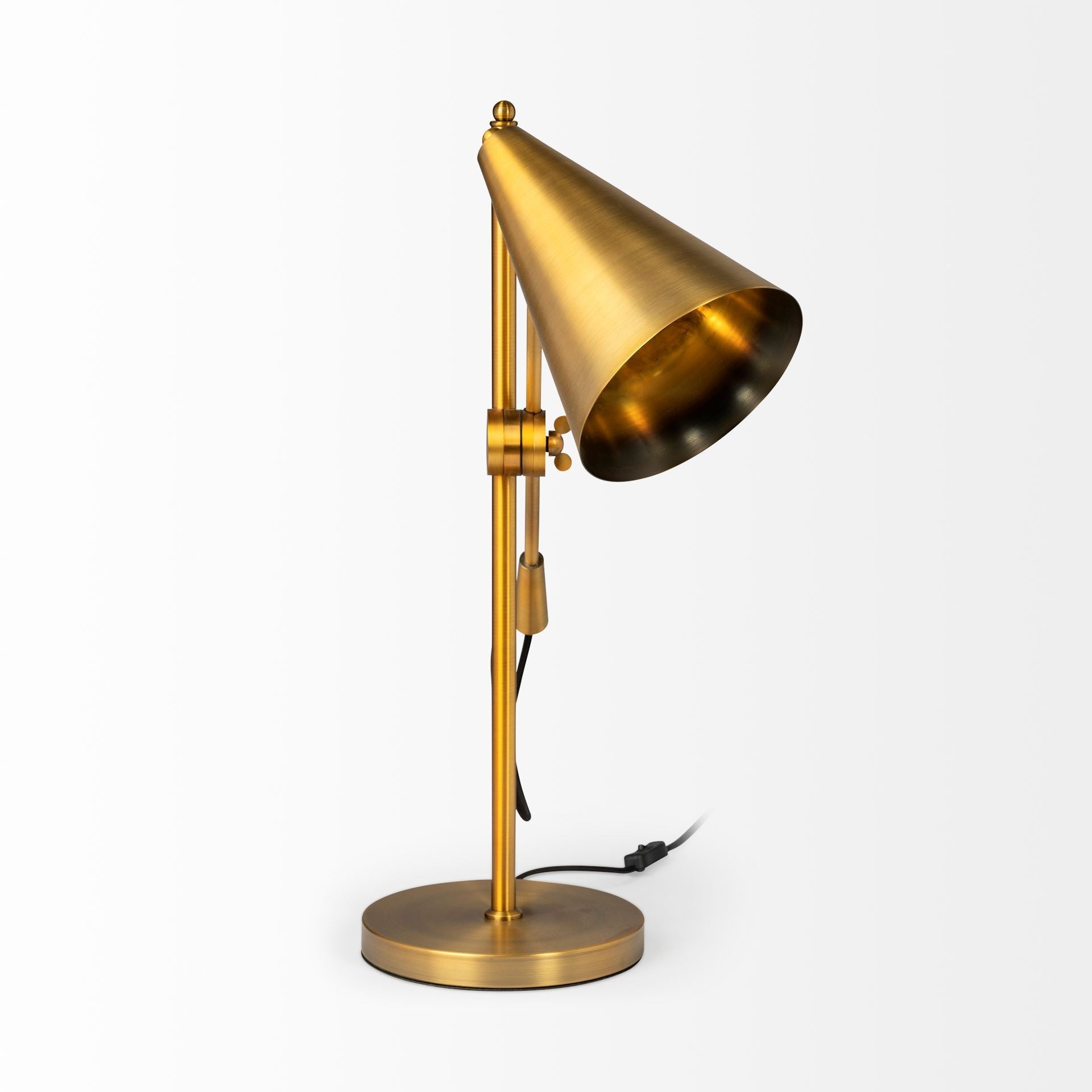 26" Gold Lamp Base LED With Gold Shade