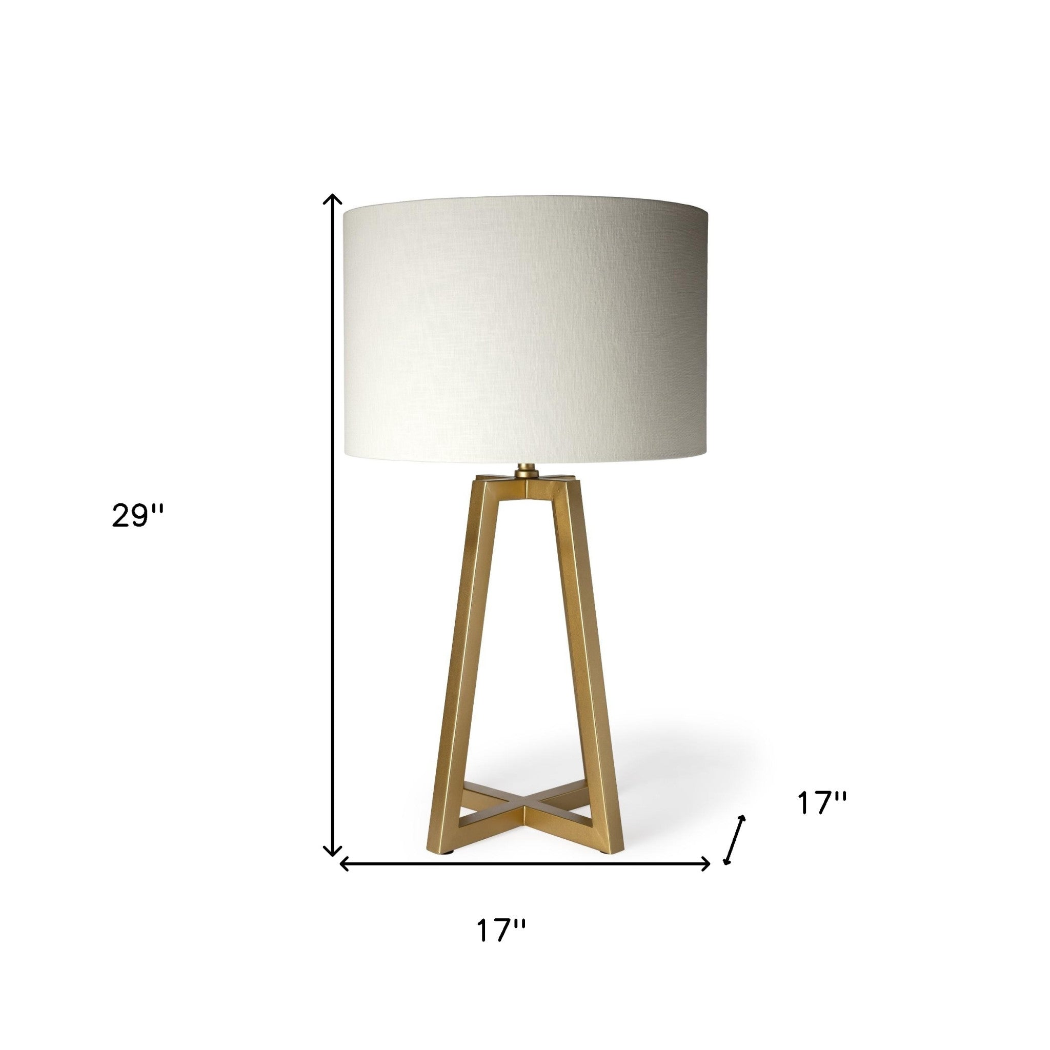 Metallic Gold Tone Geometric Table Lamp