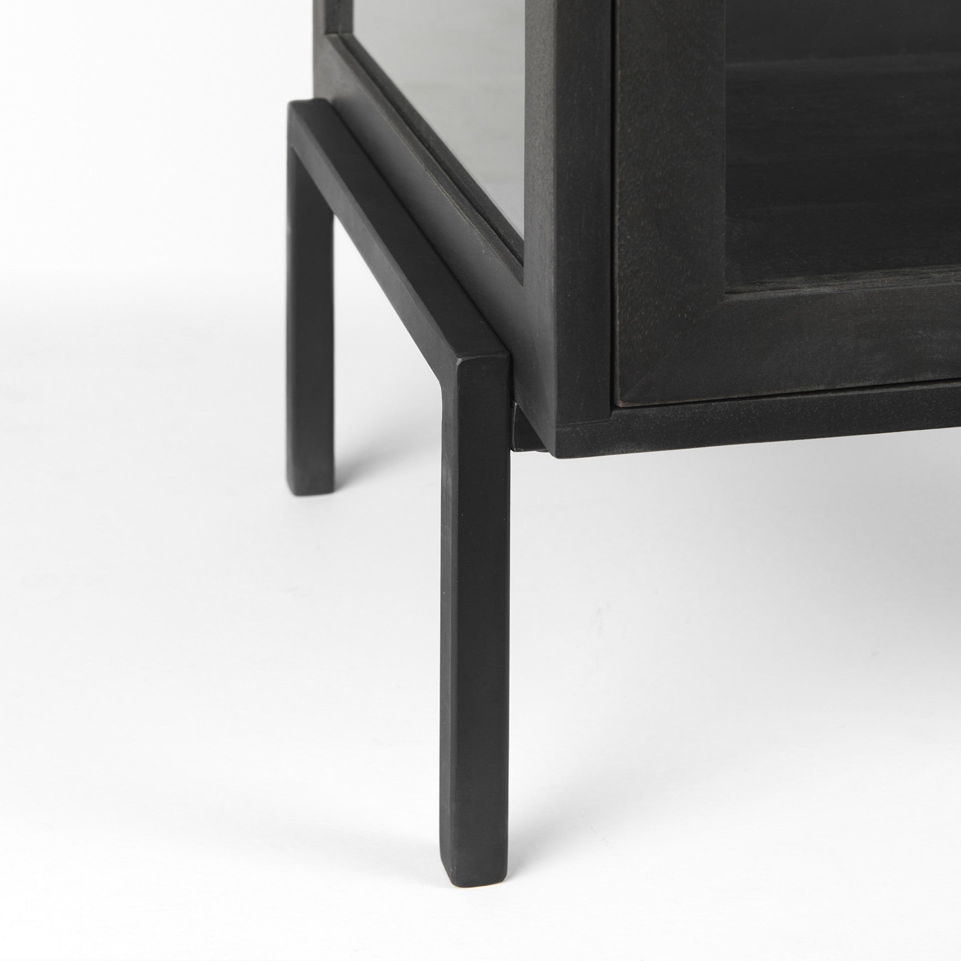 26" Black And Brown Solid Wood Square End Table