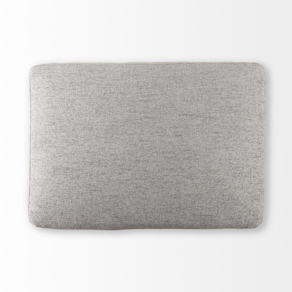 26" Gray Polyester And Brown Cocktail Ottoman