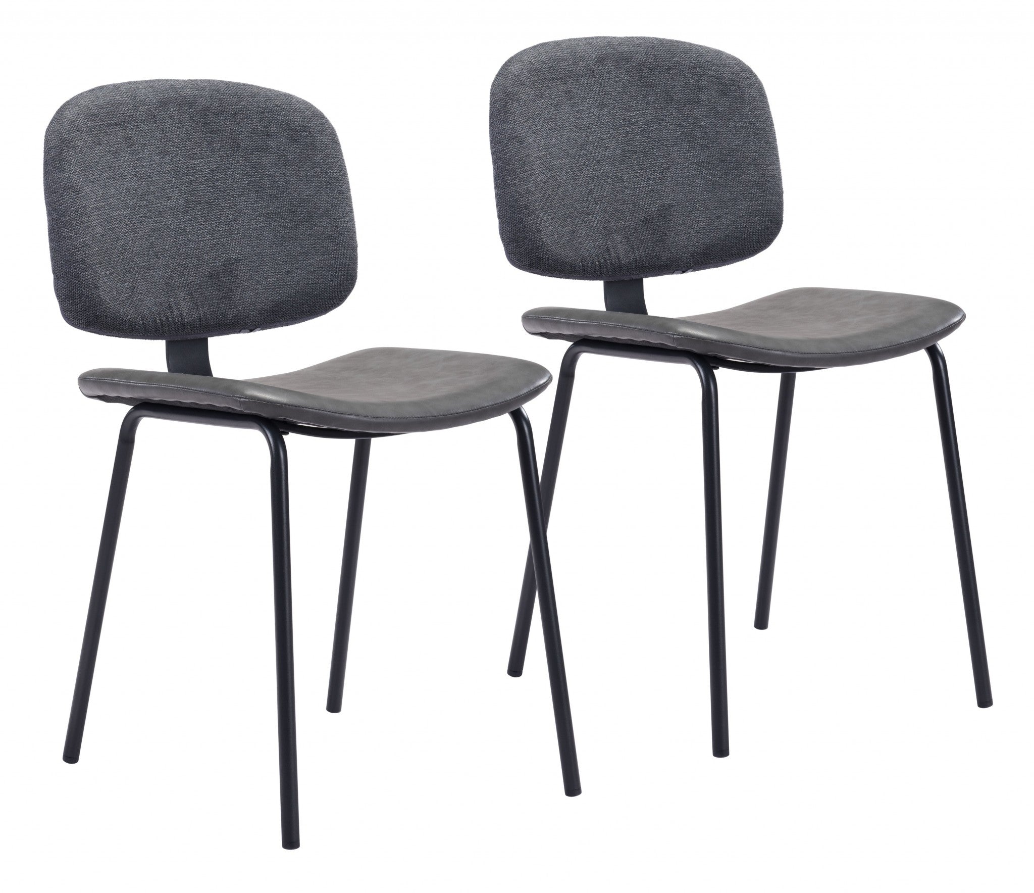 Set Of 2 Black King Louis Back Dining Chairs