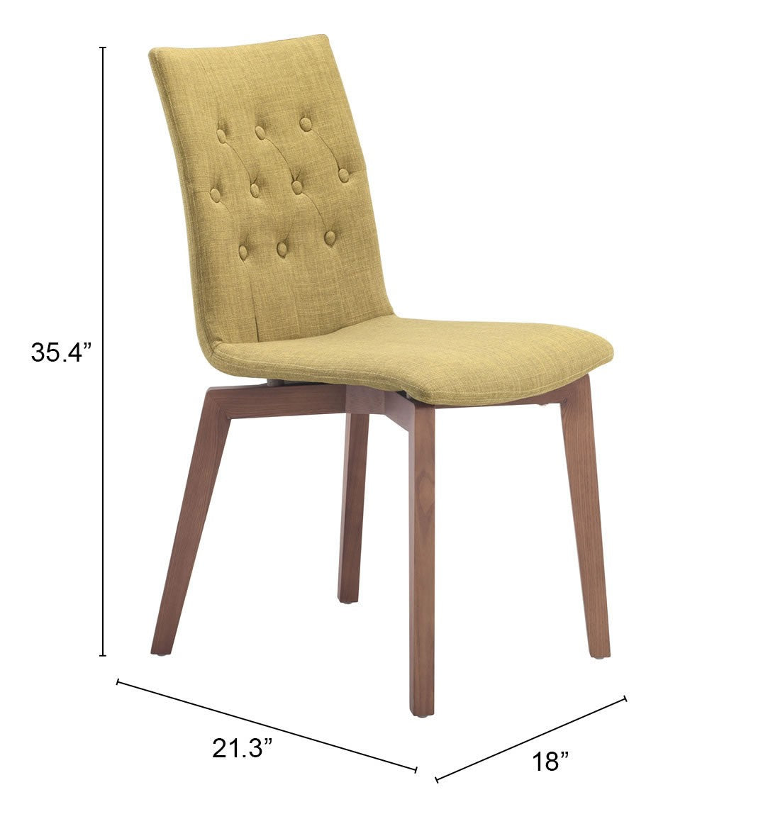 Set Of 2 Brown Birch Solid Back Dining Chairs