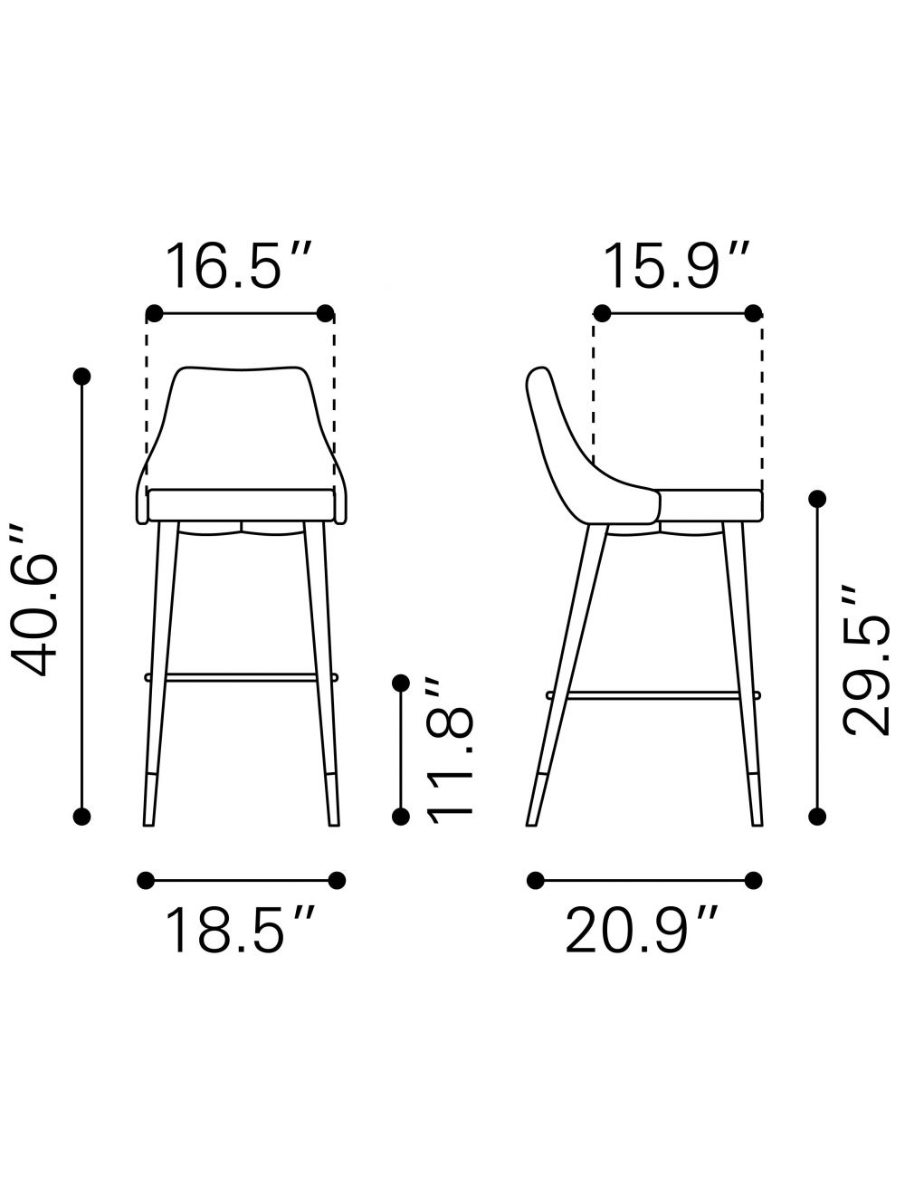 30" Pink And Black Velvet And Steel Bar Height Bar Chair