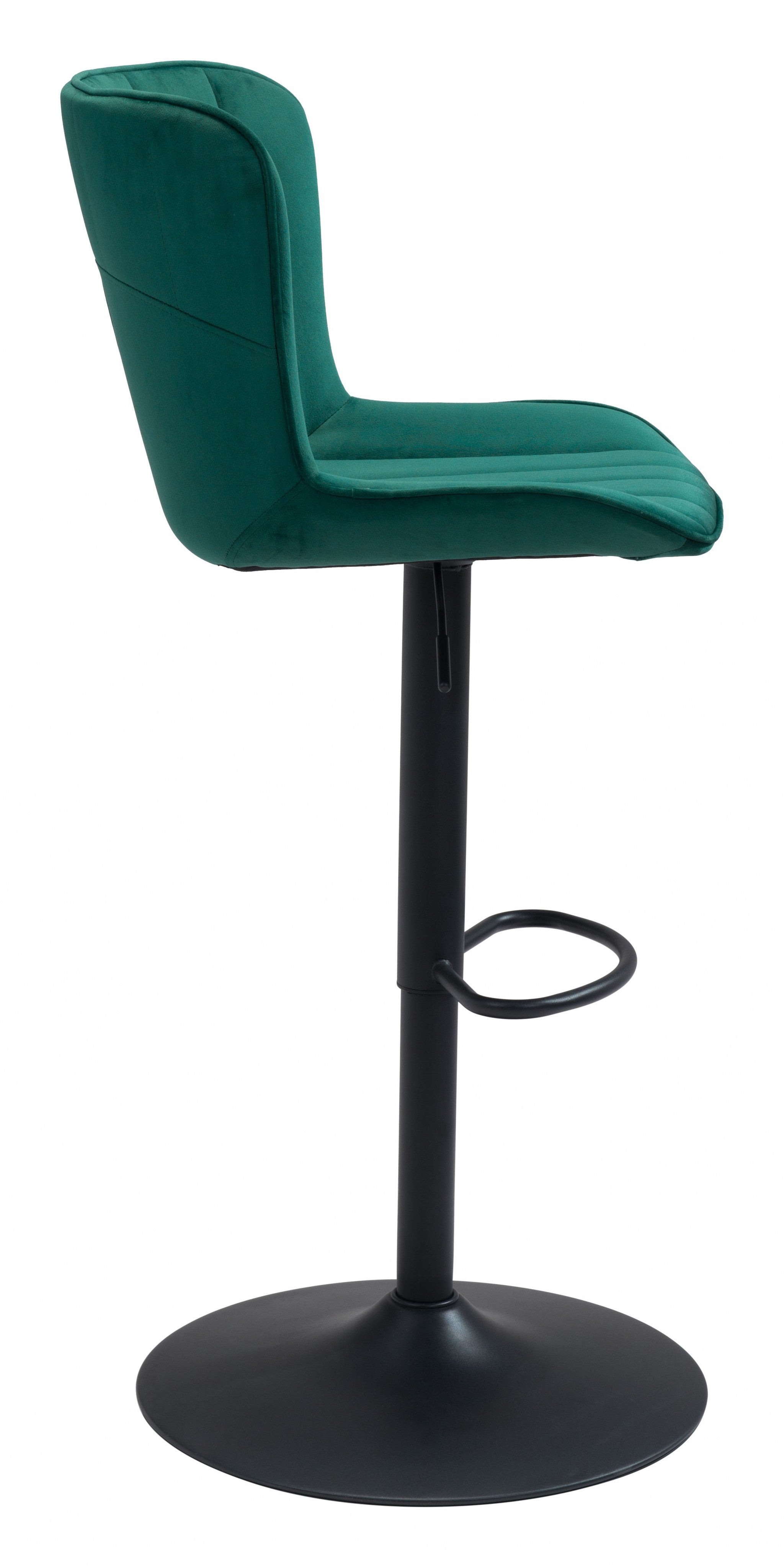 24" Green And Black Steel Swivel Low Back Counter Height Bar Chair