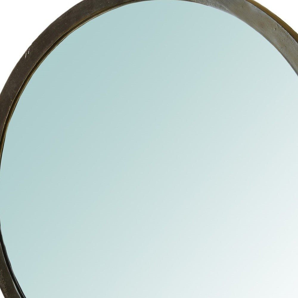 30" Gold Round Framed Accent Mirror