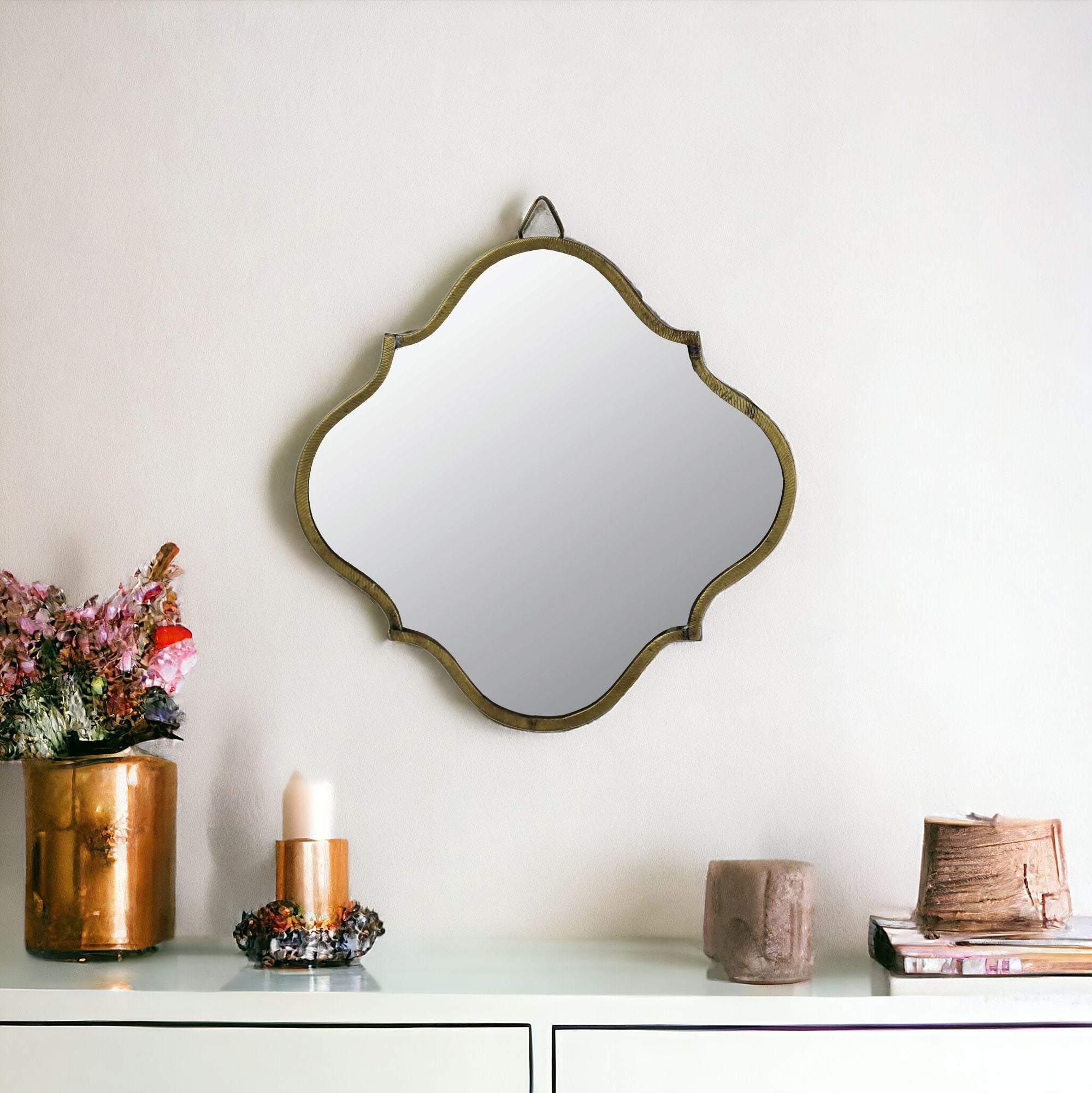 9" Gold Novelty Accent Metal Framed Mirror