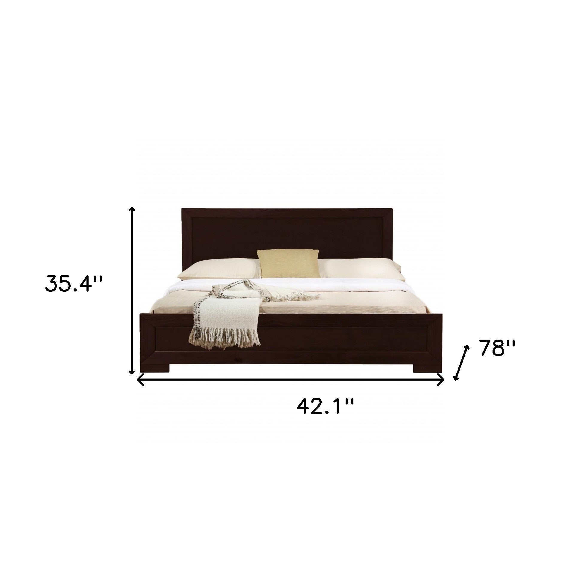 White Solid and Manufactured Wood Queen Bed Frame