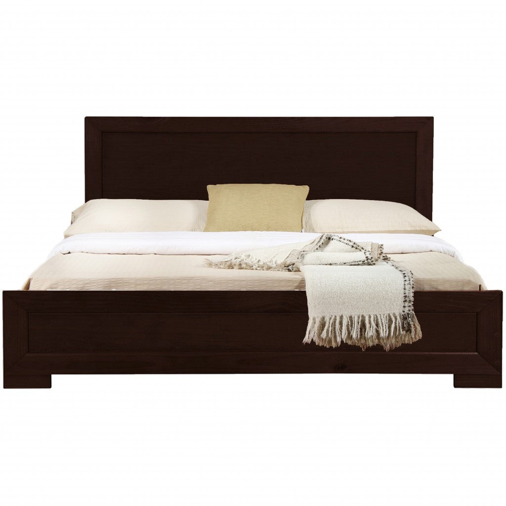 White Solid and Manufactured Wood Queen Bed Frame