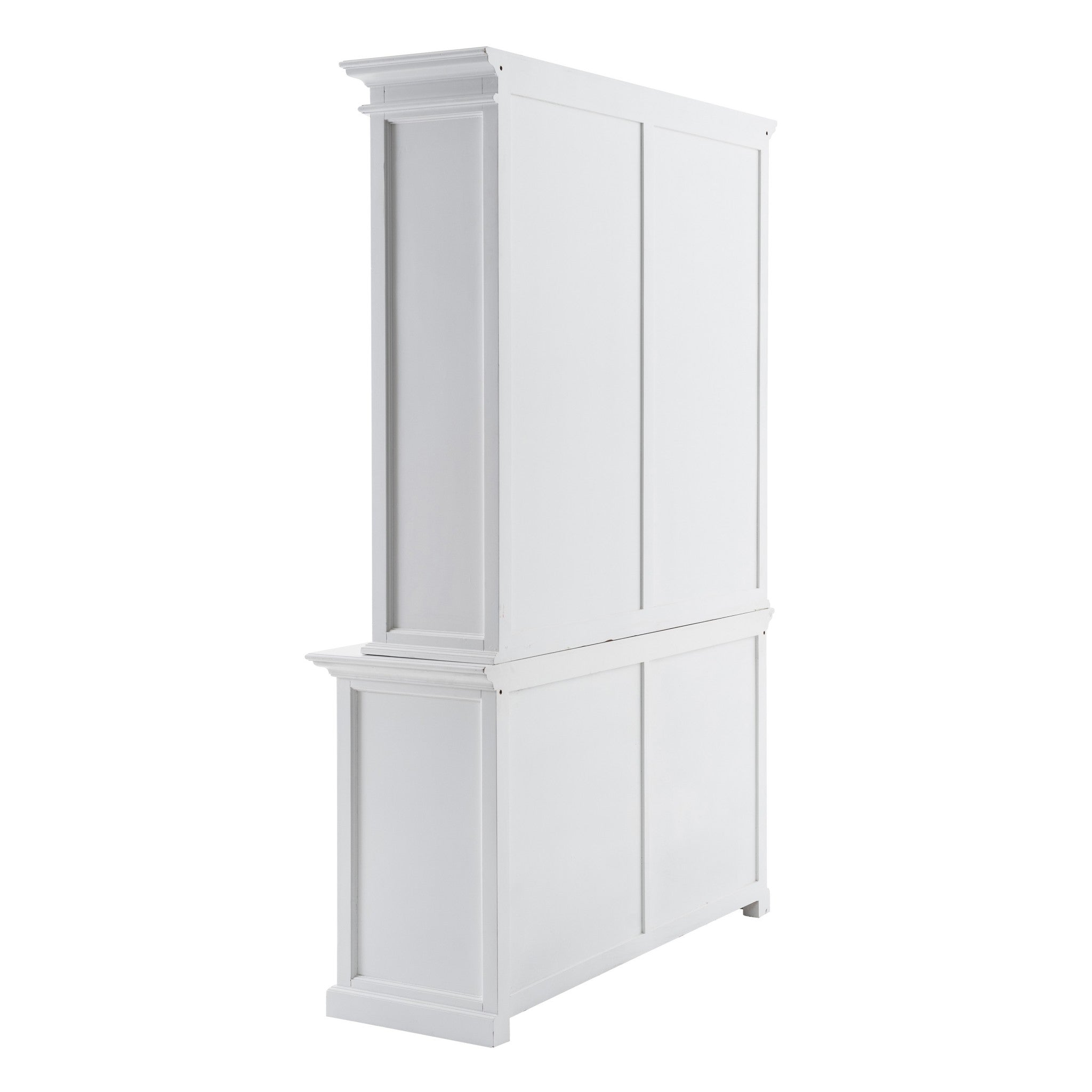 87" White Solid Wood Adjustable Four Tier Bookcase