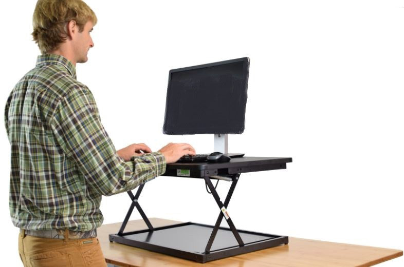 20" Adjustable Black Stainless Steel Standing Desk Converter