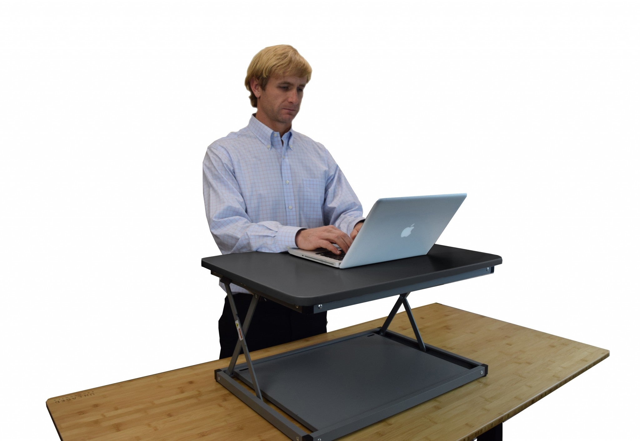 20" Adjustable Black Stainless Steel Standing Desk Converter