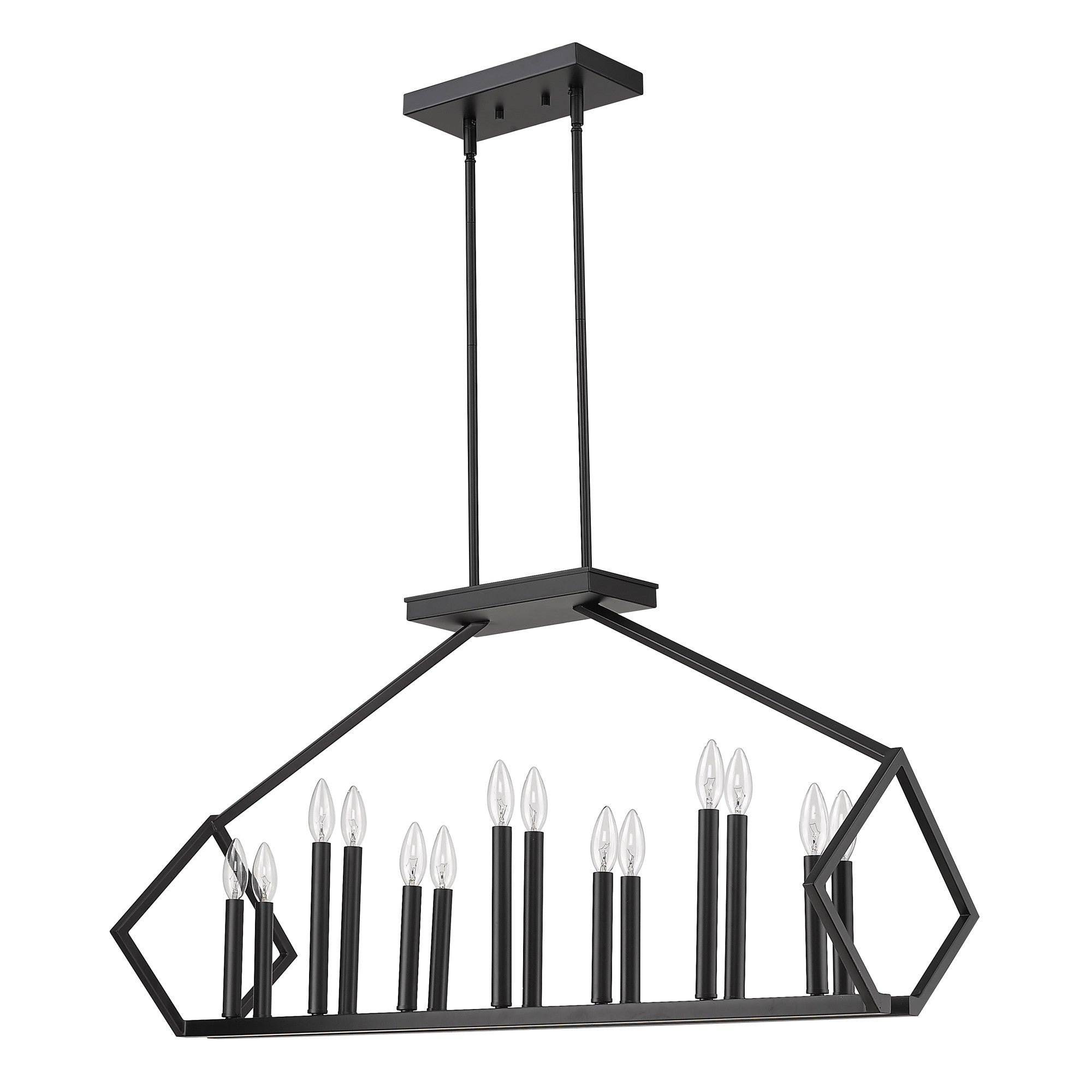 Luca 14-Light Matte Black Island Pendant