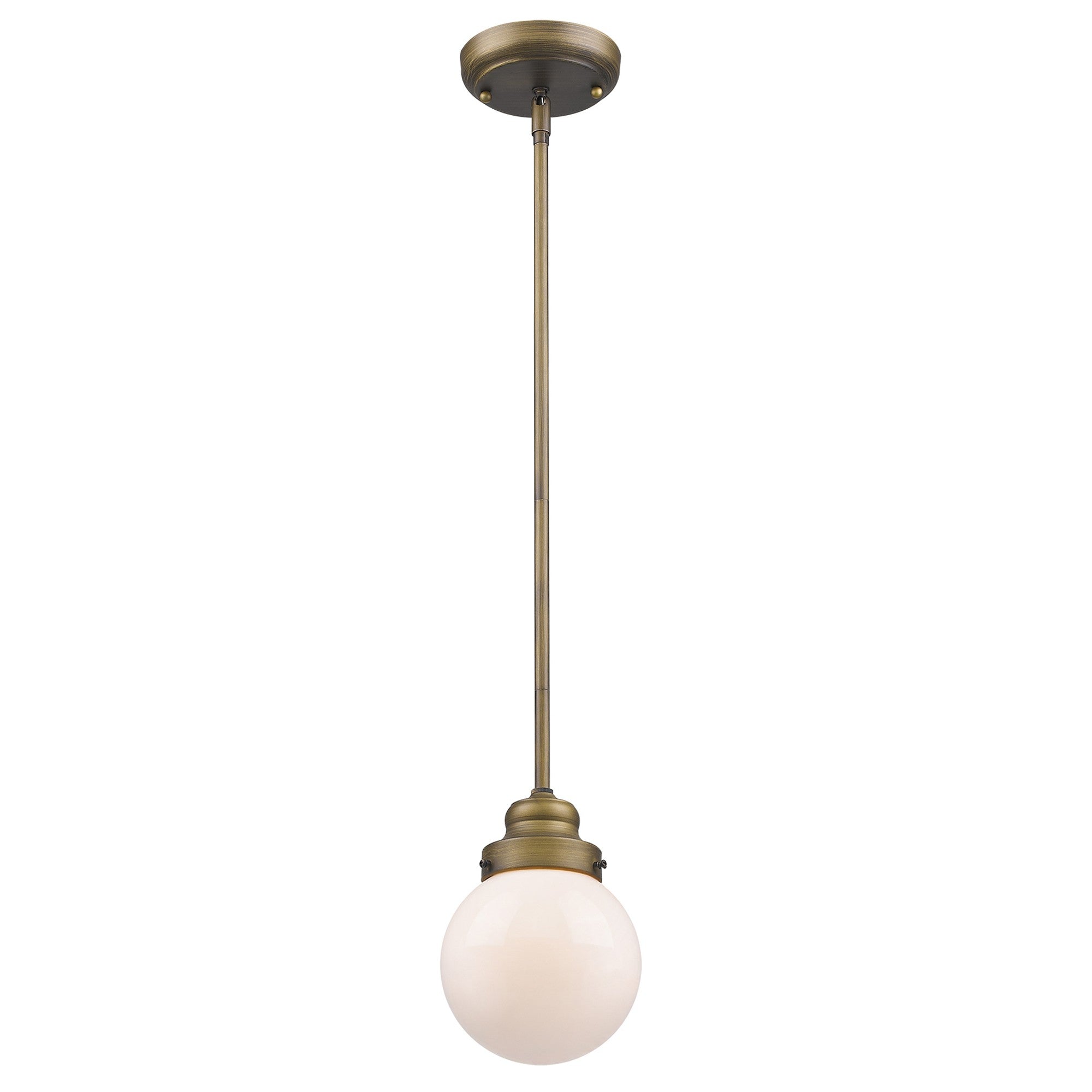 Brushed Gold Metal Hanging with Round Glass Shade