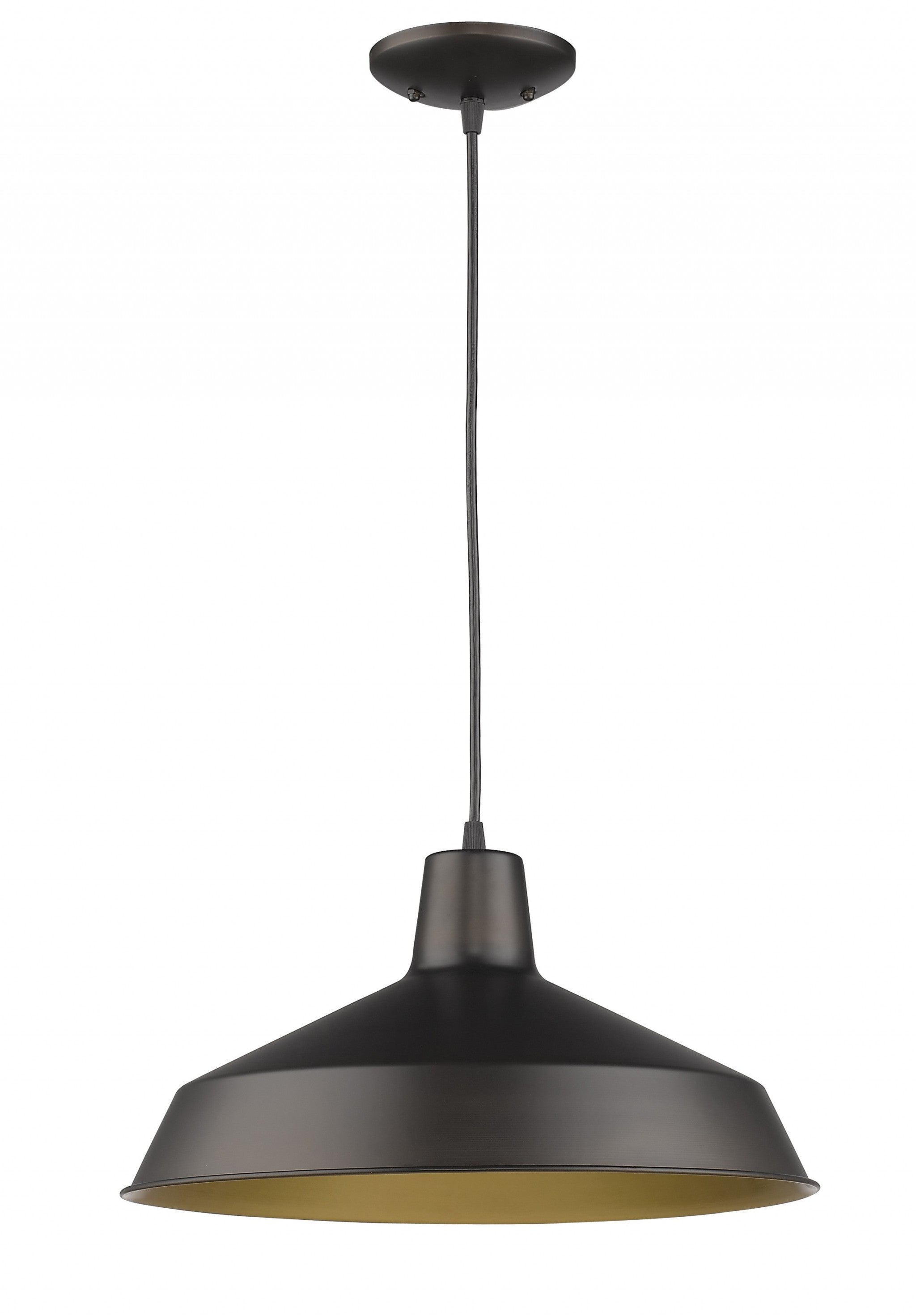 Industrial Brushed Bronze Hanging Light