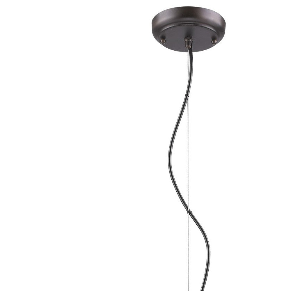 Alcove 4-Light Oil-Rubbed Bronze Pendant With Raw Brass Interior Shade