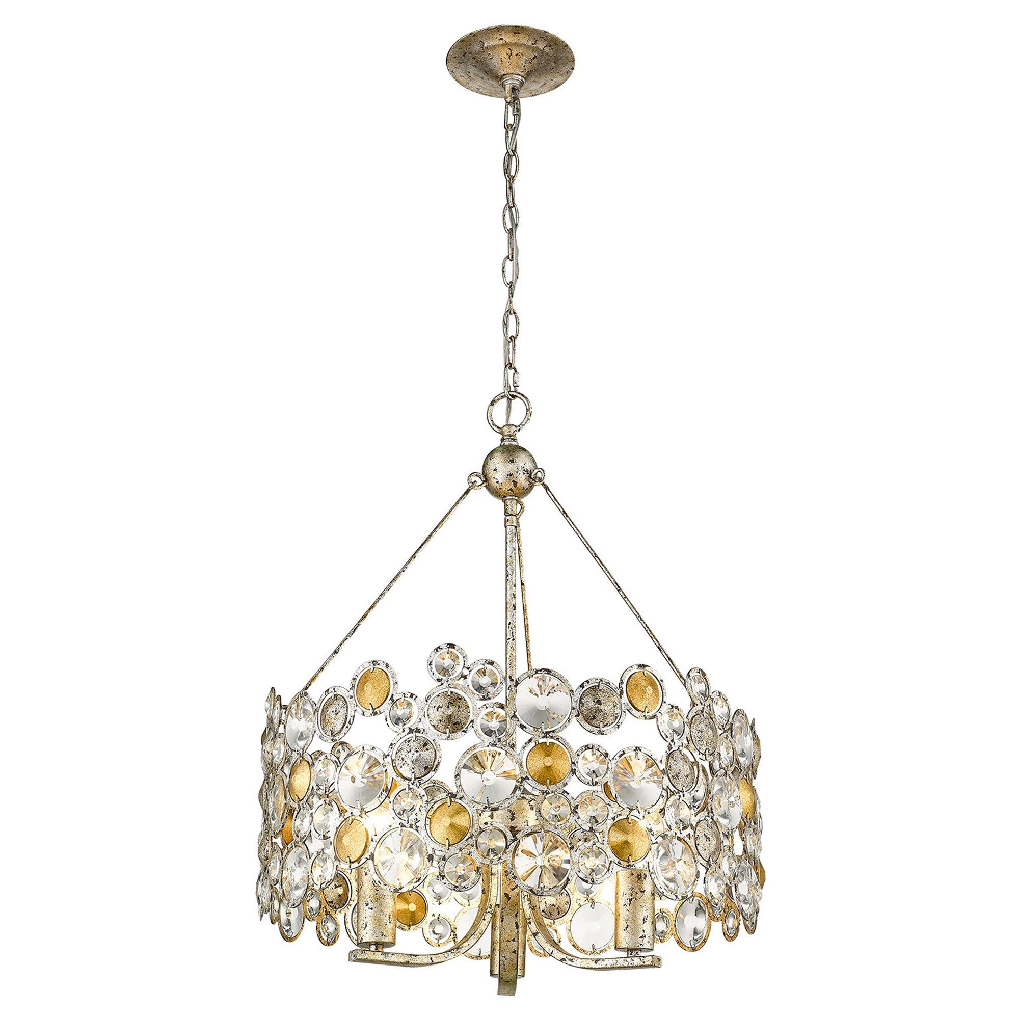 Vitozzi 3-Light Antique Silver Leaf Chandelier