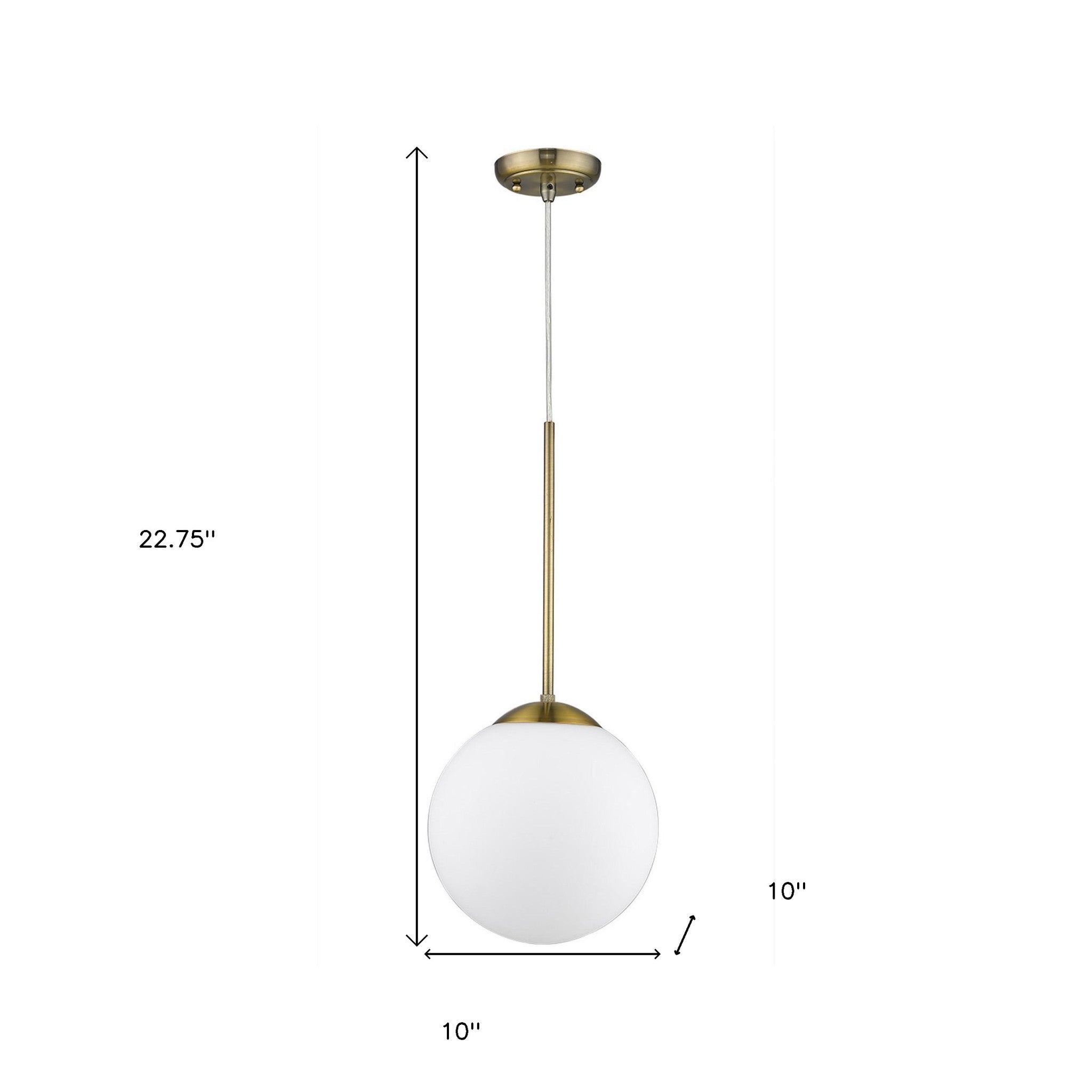 Solea 1-Light Antique Brass Pendant