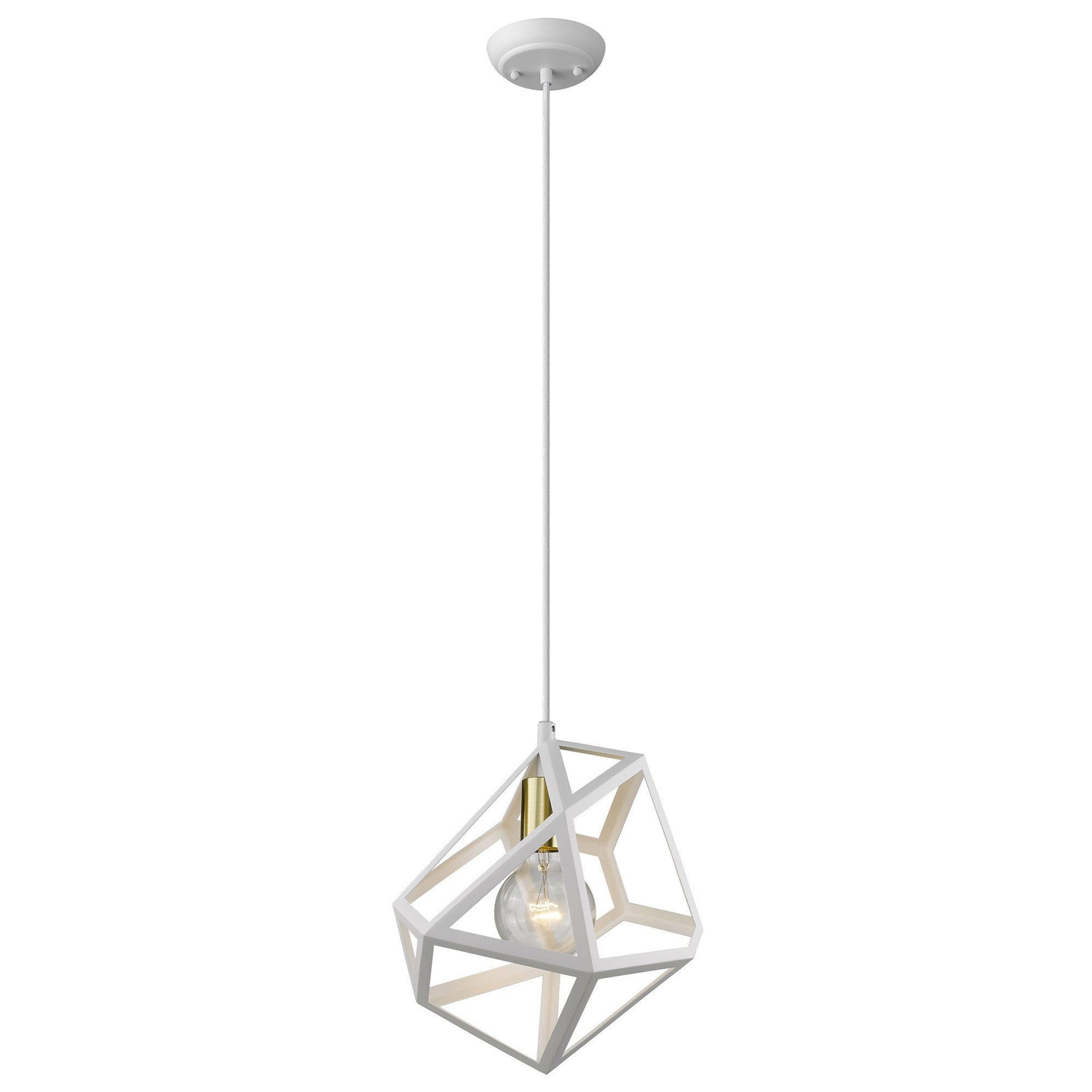 Hedron 1-Light White Pendant