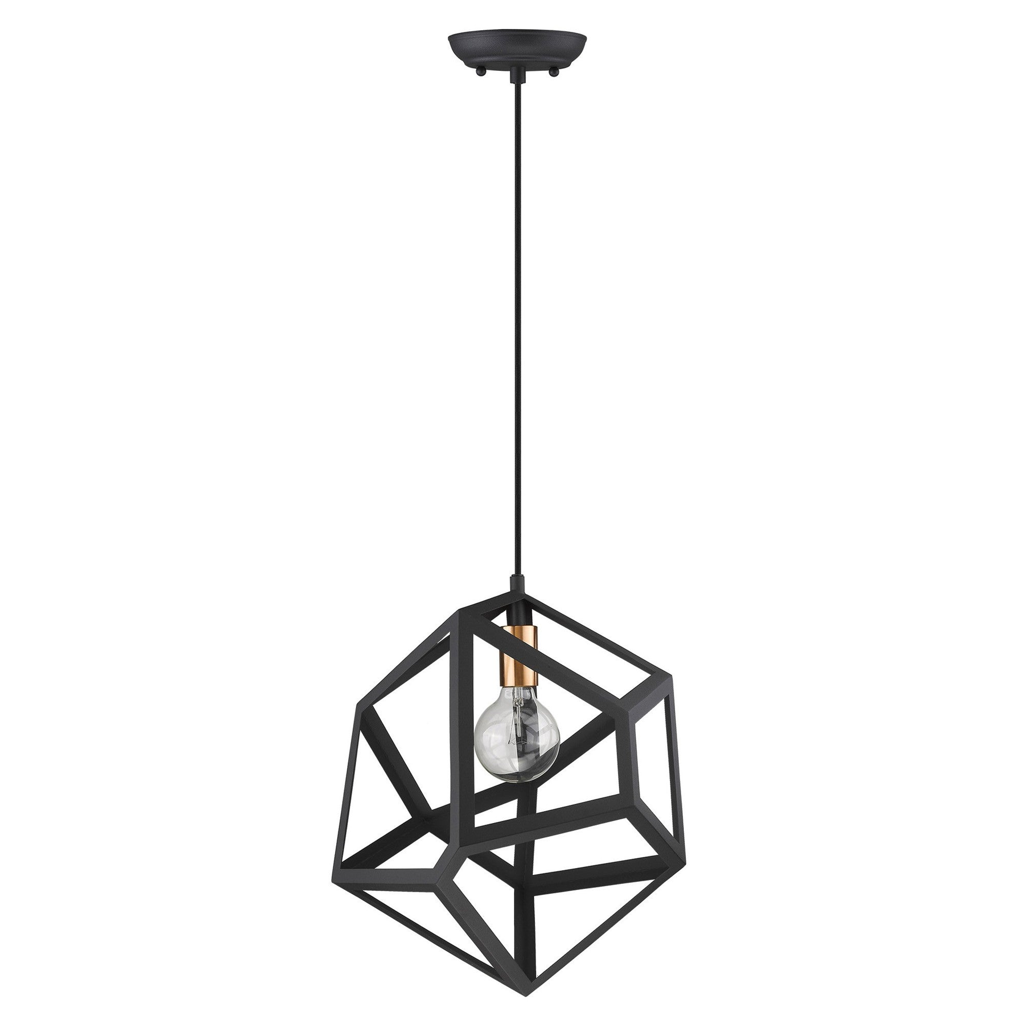 Hedron 1-Light Matte Black Pendant