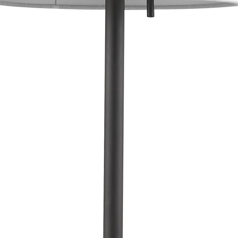 27" Black Metal Table Lamp With White Cone Shade