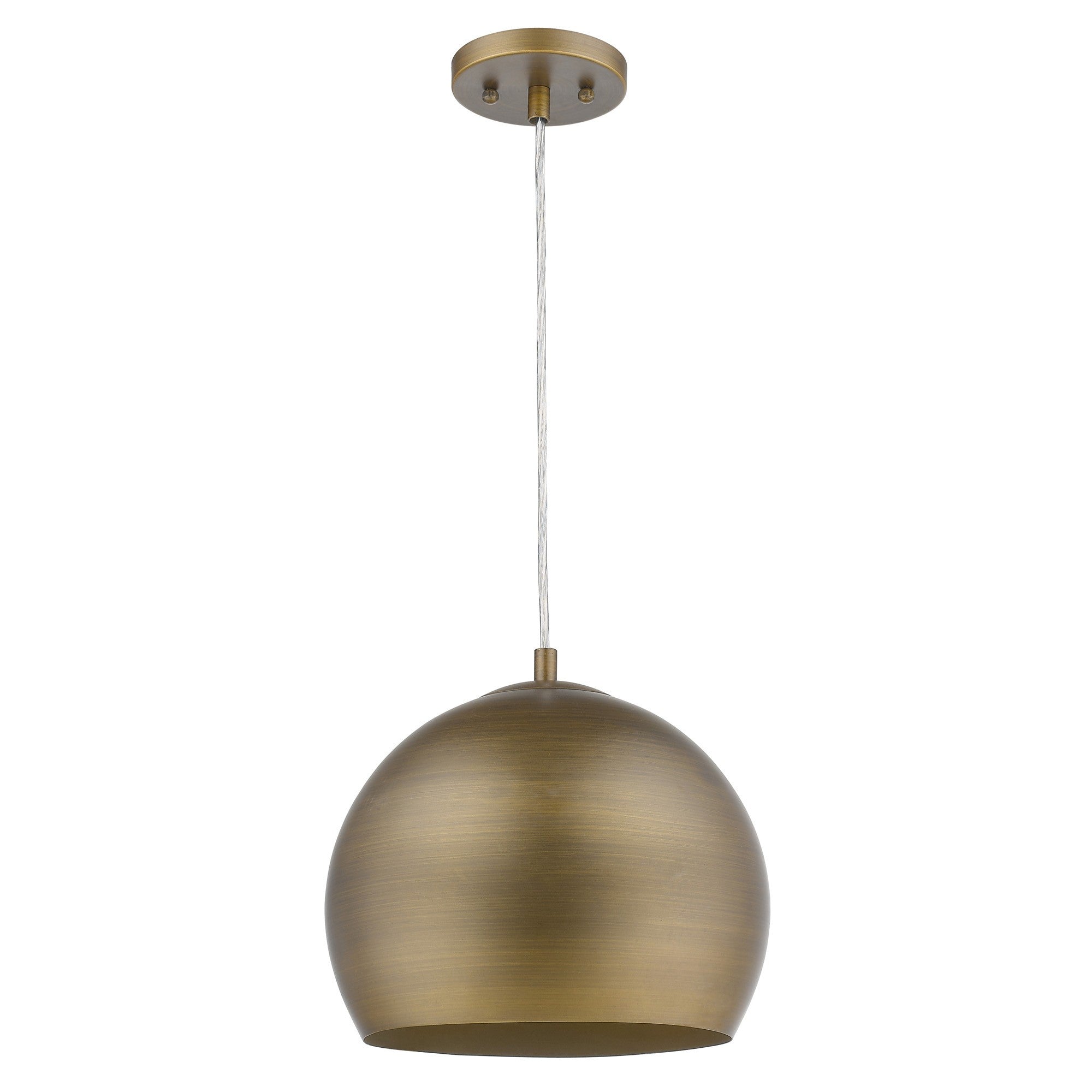 Latitude 1-Light Hand Painted Antique Gold Pendant With Gold Interior Shade