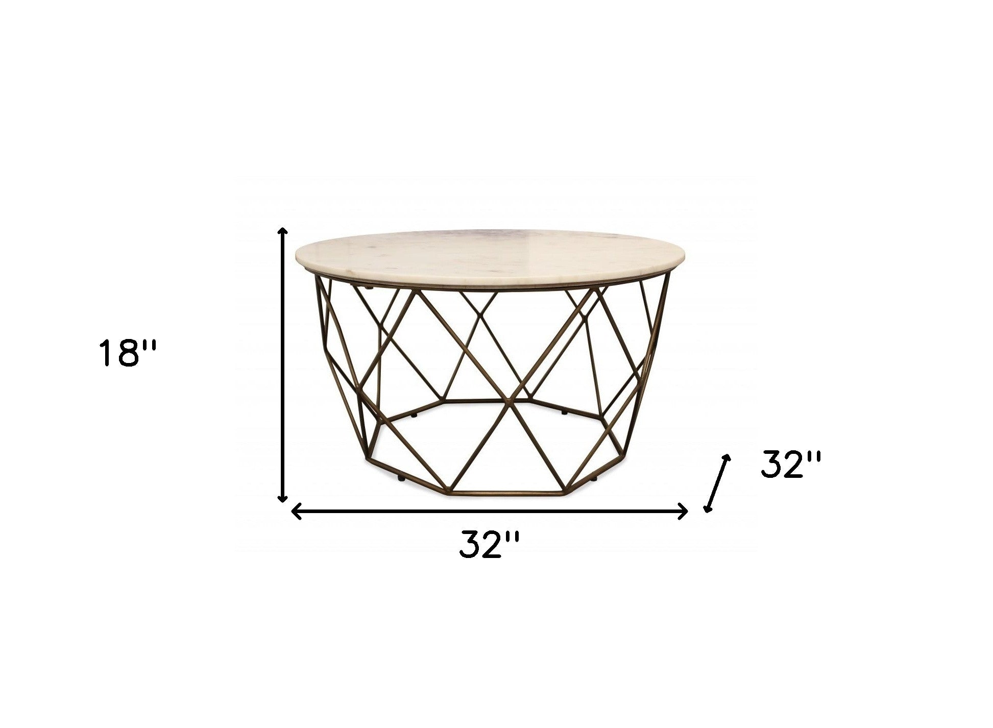 Round Mable and Iron Geometric Coffee Table