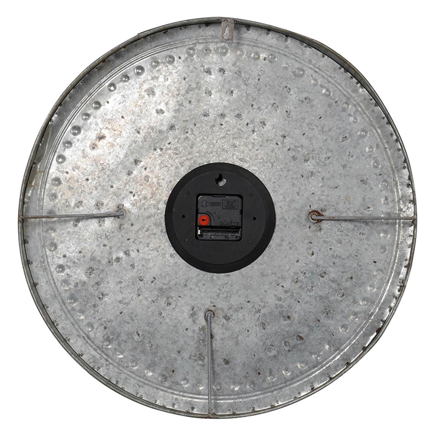Vintage Galvanized Metal Round Wall Clock