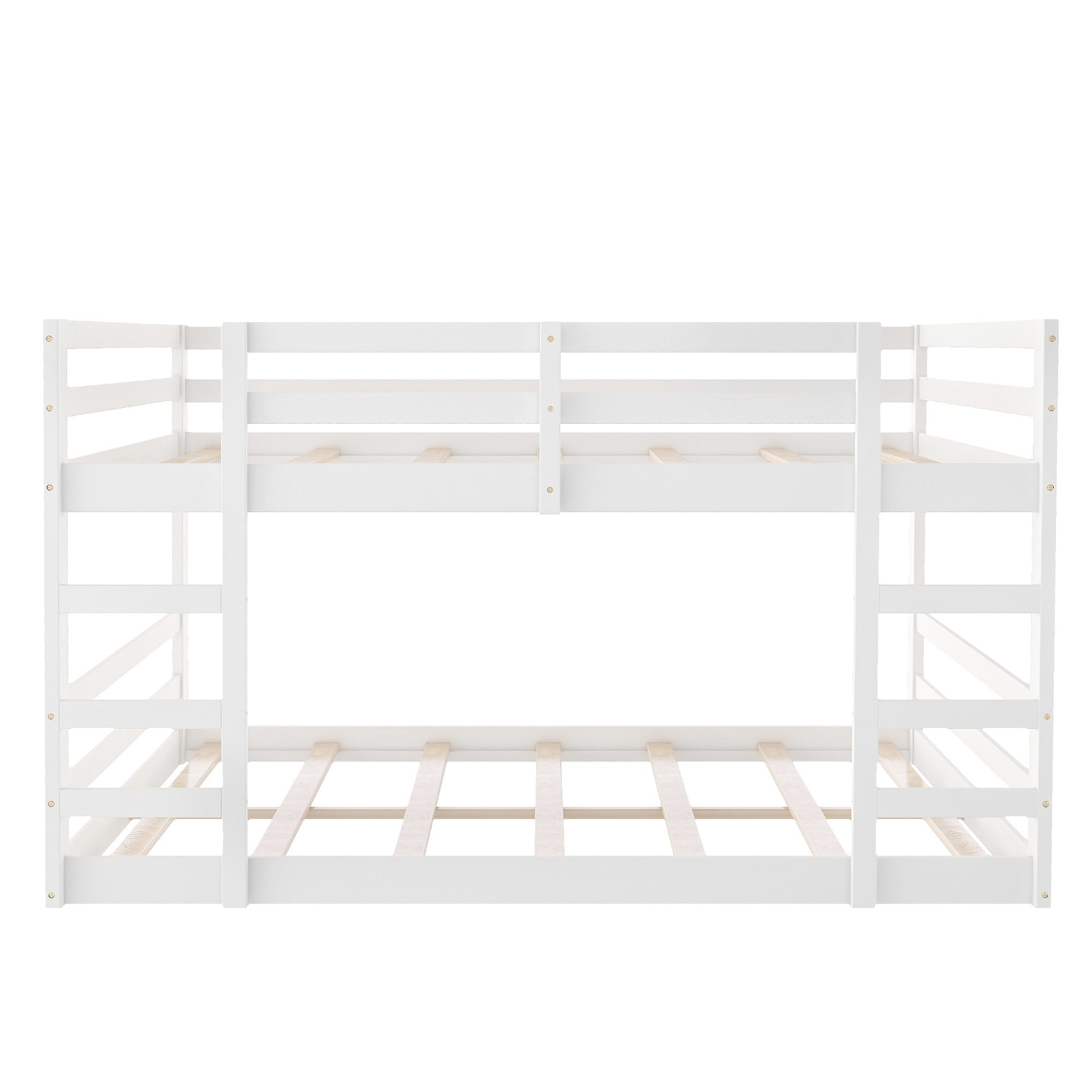 Pastel White Twin Over Twin Dual Ladder Bunk Bed