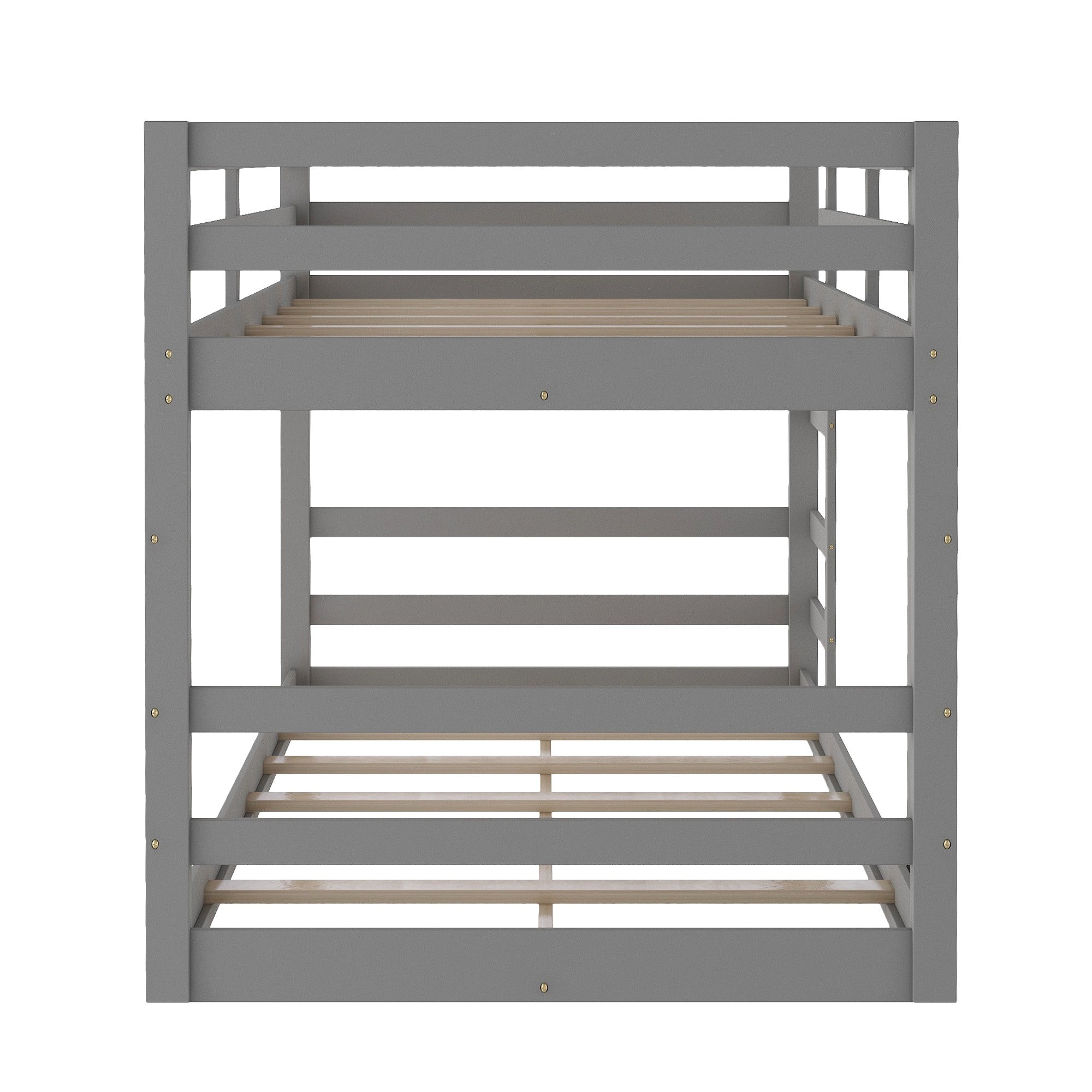 Pastel Gray Twin Over Twin Dual Ladder Bunk Bed