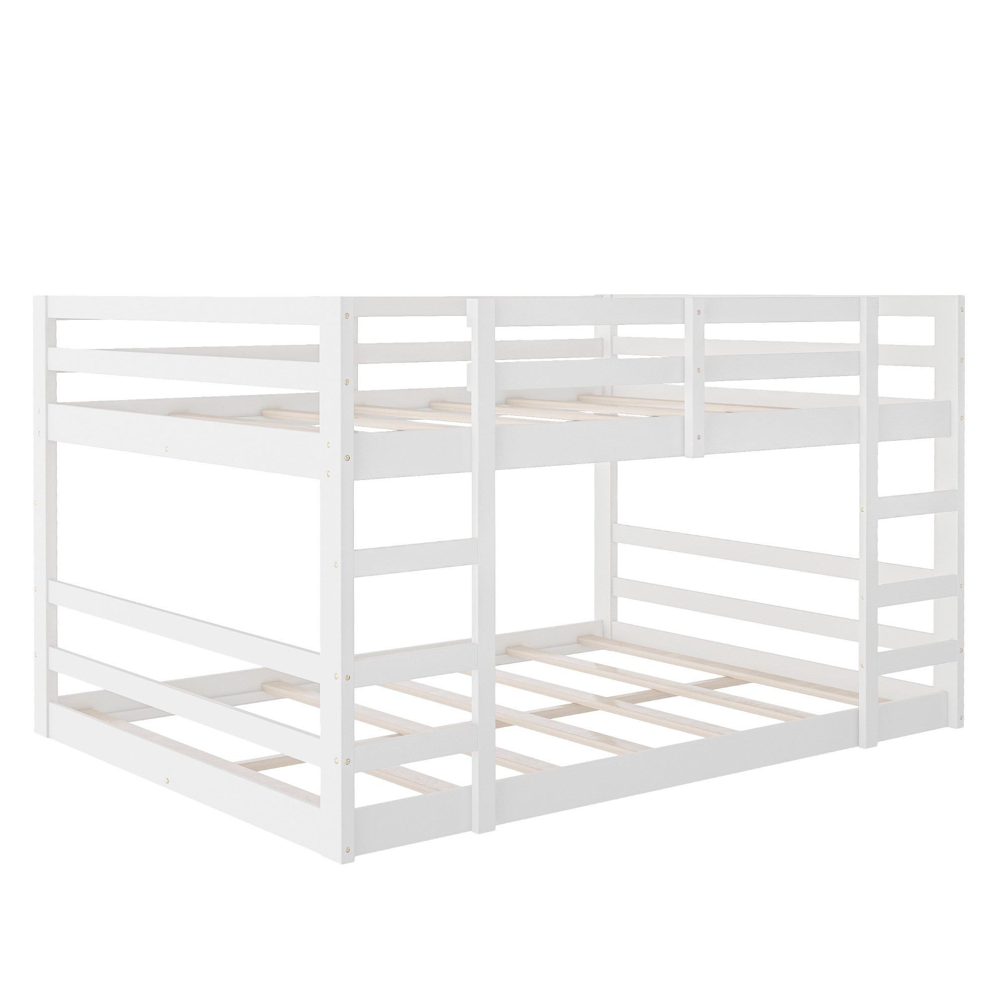 Pastel White Full Over Full Dual Ladder Bunk Bed