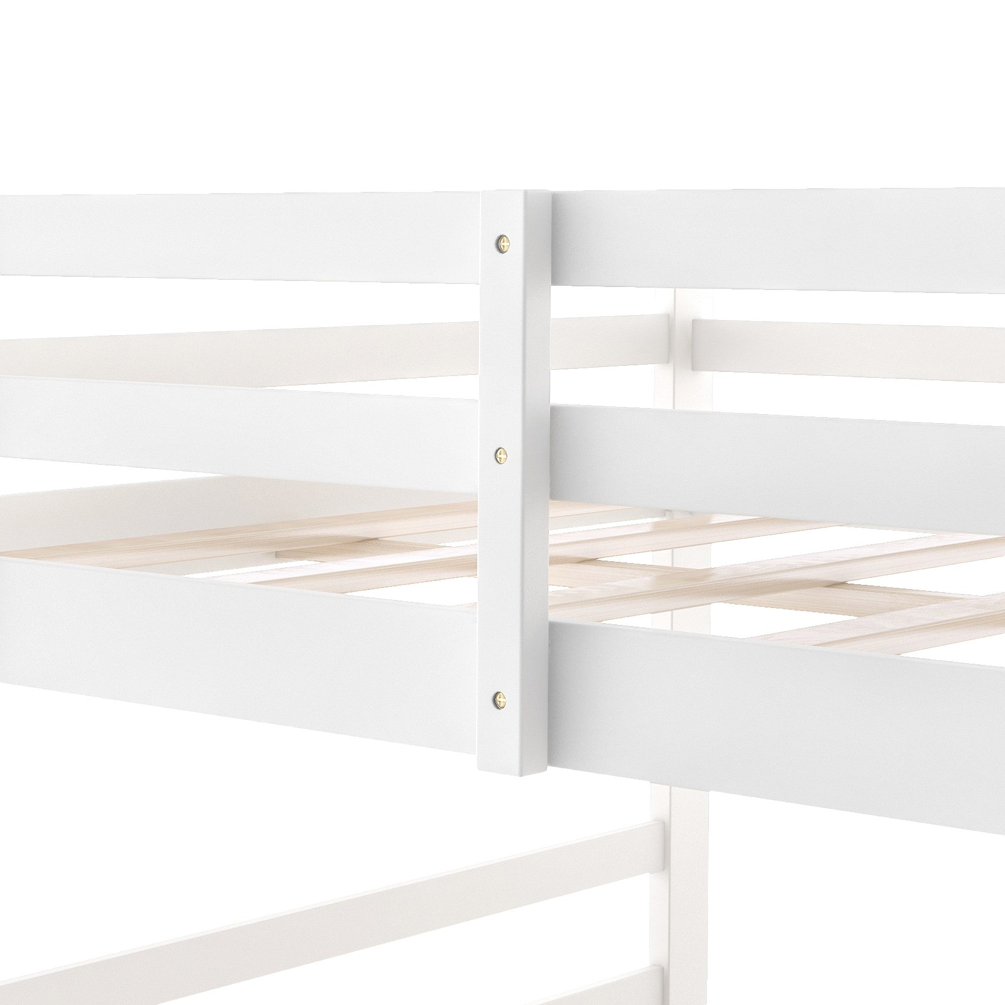 Pastel White Full Over Full Dual Ladder Bunk Bed