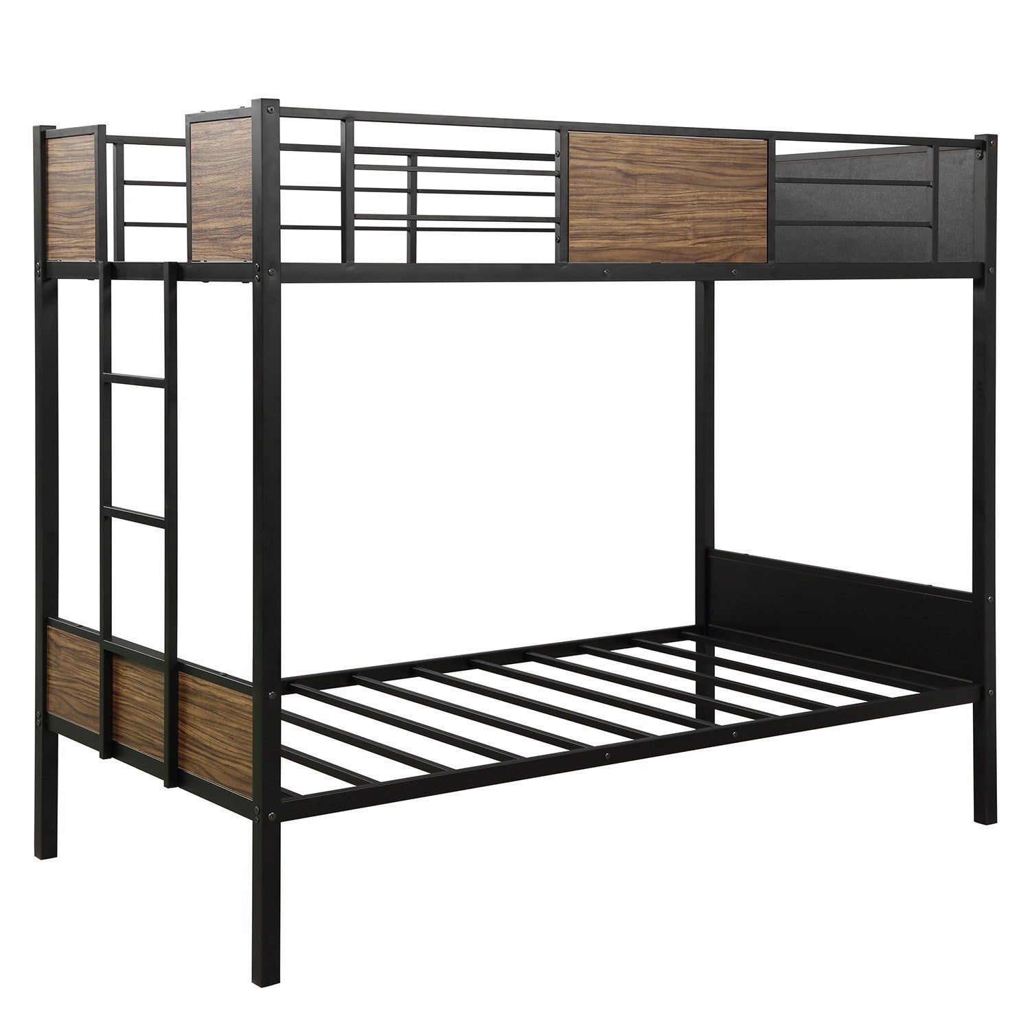 Black Brown Twin Over Twin Bunk Bed