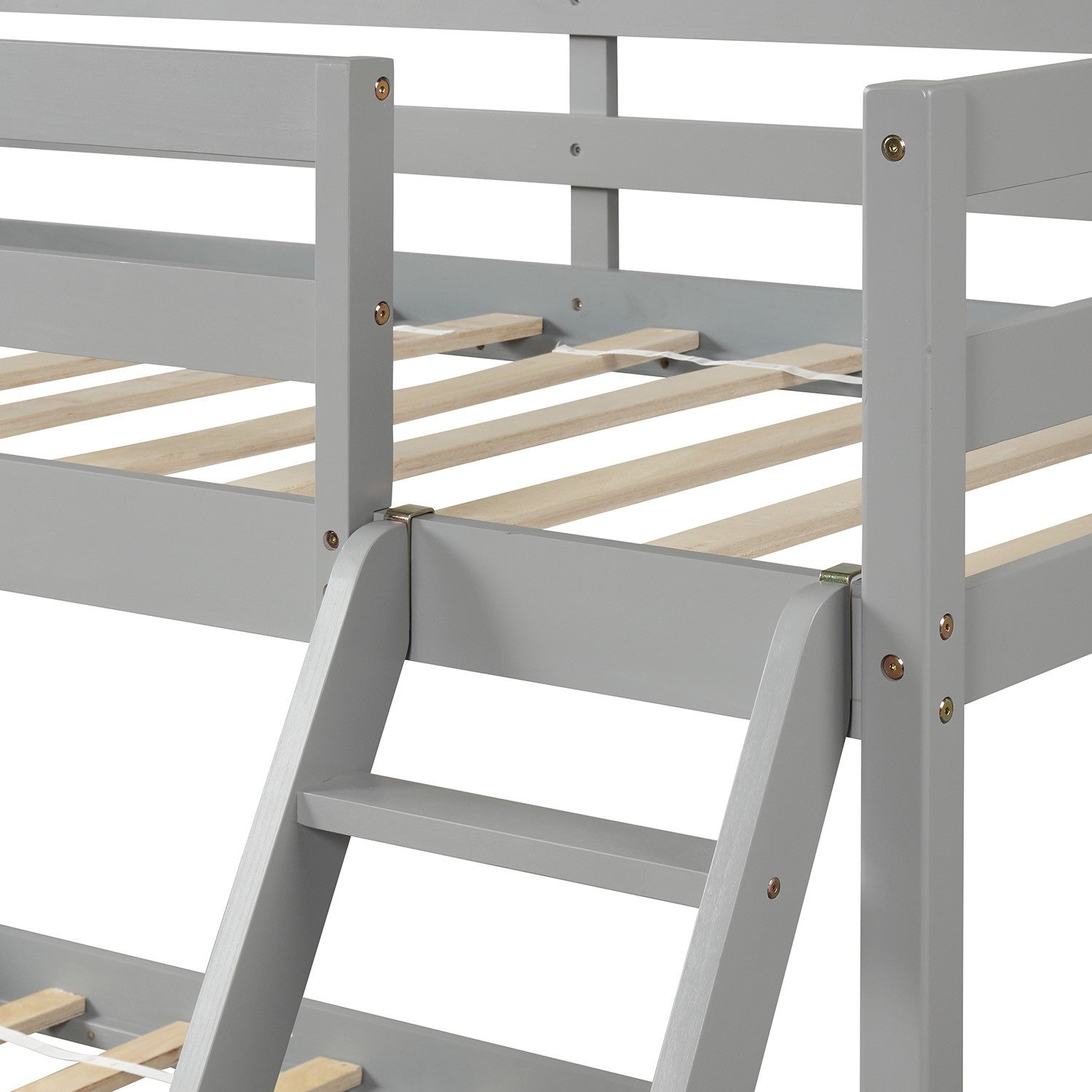 Gray Twin Size Full Size Bunk Bed