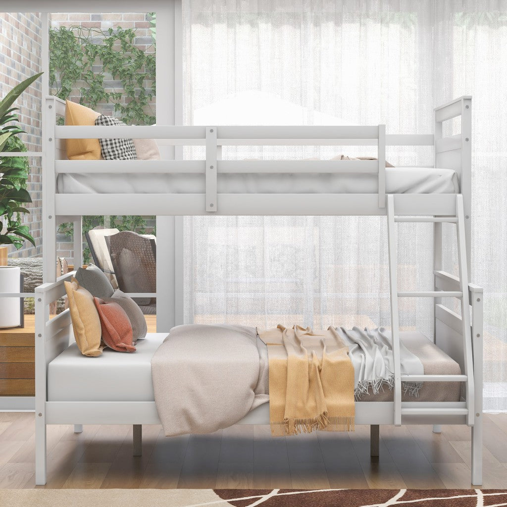 White Twin Over Full Size Bunk Bed