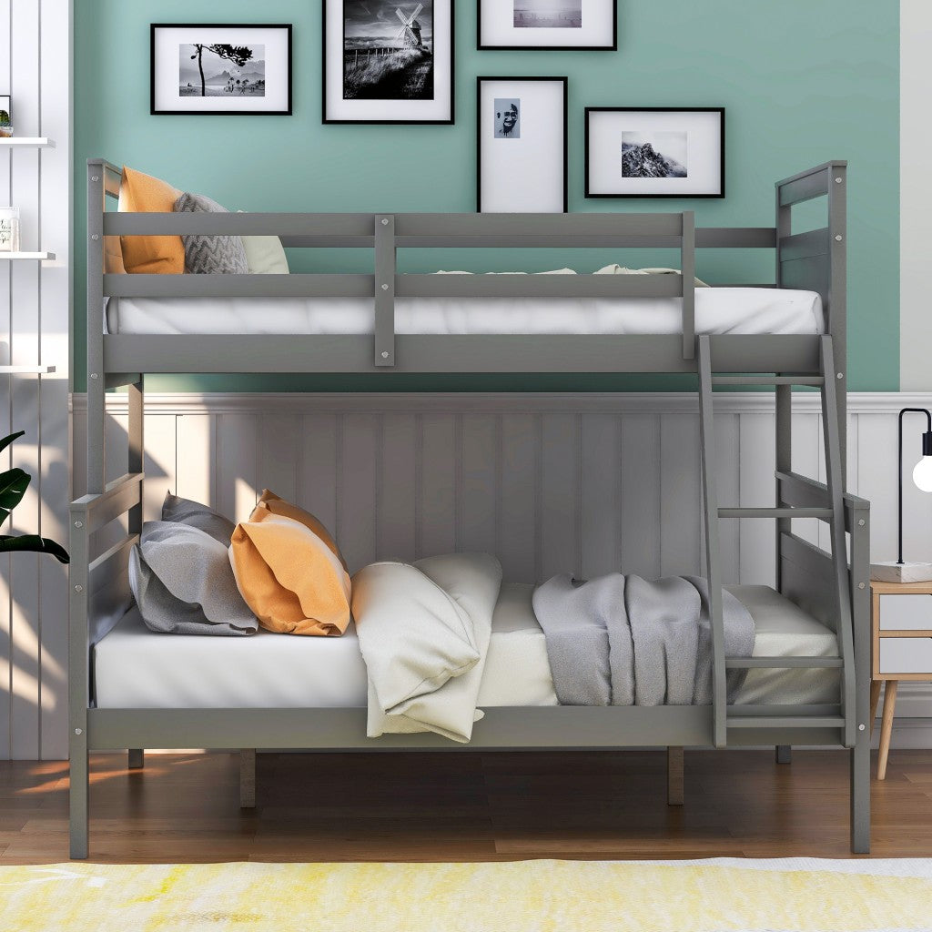 Gray Twin Over Full Size Bunk Bed