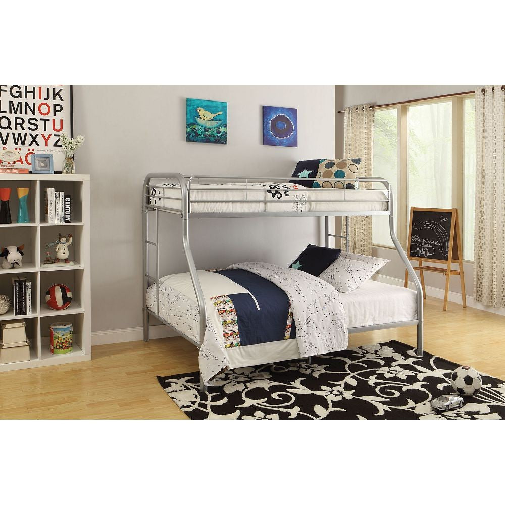 Silver Twin Over Full Size Bunk Bed